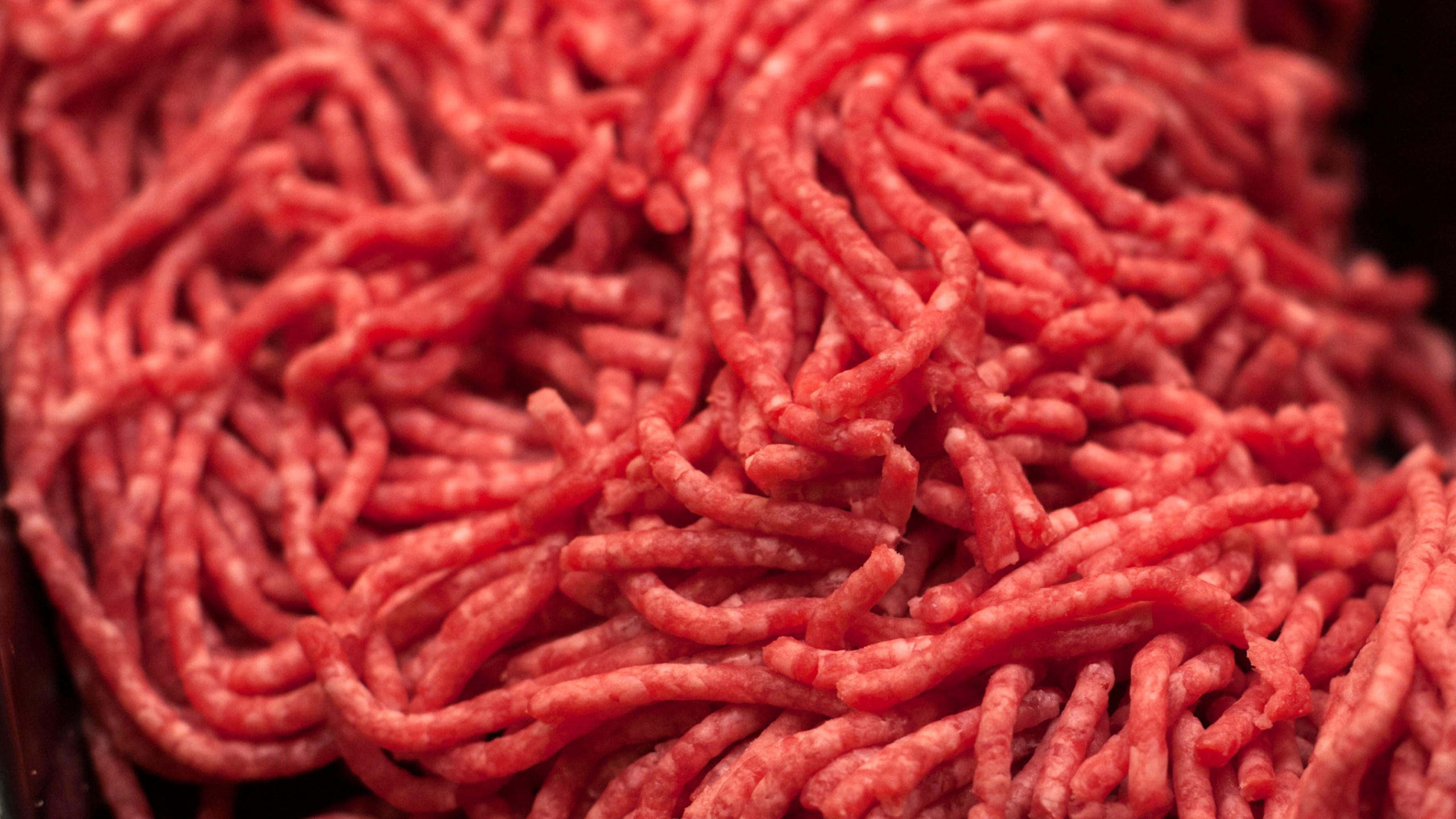 FILE - Ground beef is displayed for sale, April 1, 2017, at a market in Washington. Federal health officials said Tuesday, July 25, 2023, that ground beef contaminated with salmonella has sickened at least 16 people, including six hospitalized, in four Northeastern states. (AP Photo/J. Scott Applewhite, File)