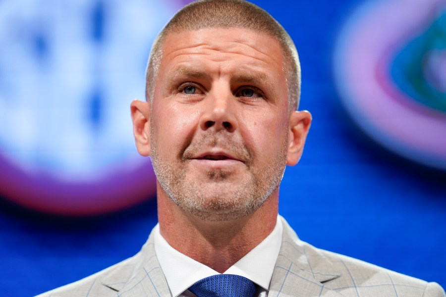 Florida head coach Billy Napier speaks during NCAA college football Southeastern Conference Media Days, Wednesday, July 19, 2023, in Nashville, Tenn. (AP Photo/George Walker IV)