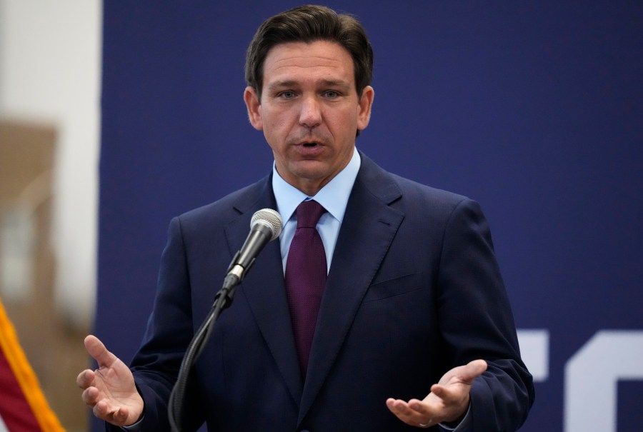 Republican presidential candidate Florida Gov. Ron DeSantis speaks during a campaign event, Monday, July 31, 2023, in Rochester, N.H. (AP Photo/Charles Krupa)