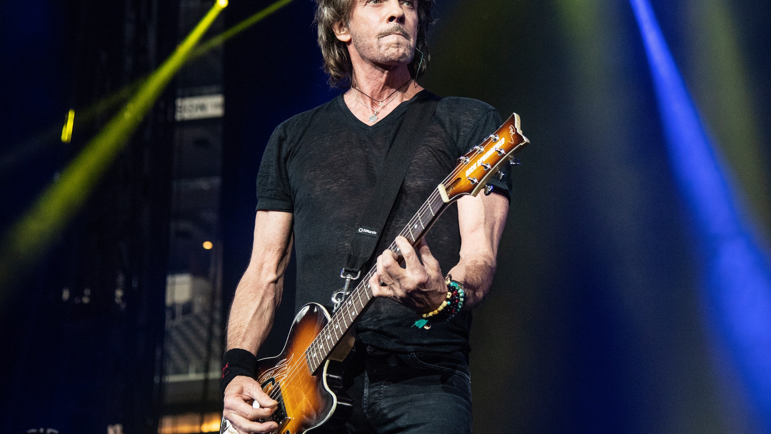 FILE - Rick Springfield performs at KAABOO Texas in Arlington, Texas on May 11, 2019. Springfield, whose hits include “Human Touch,” and, of course, “Jessie’s Girl,” is putting out his 21st album, “Automatic," featuring 20 new songs. (Photo by Amy Harris/Invision/AP, File)