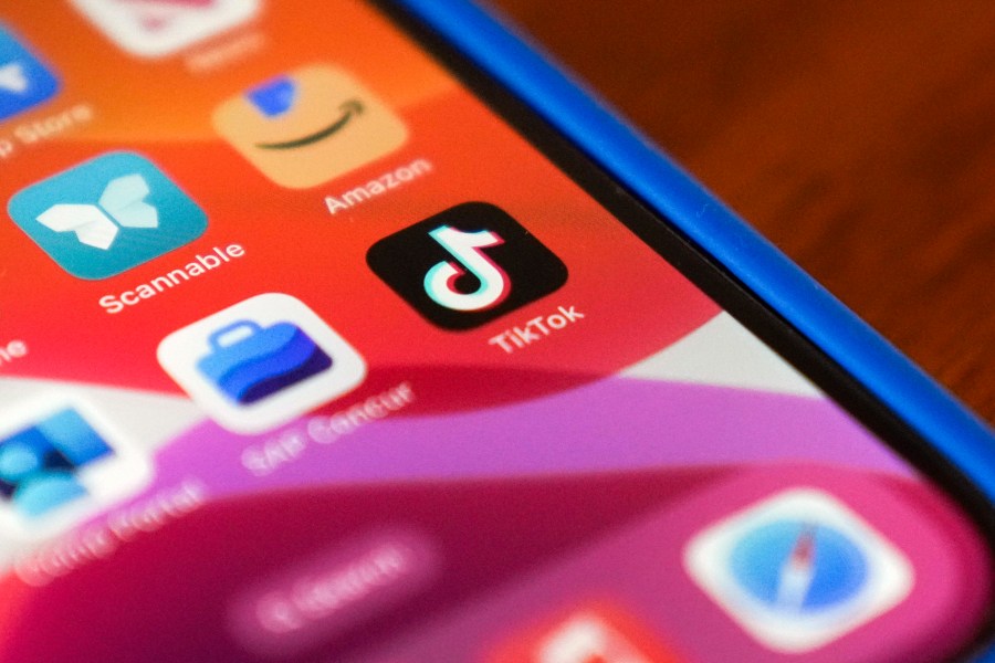 The TikTok app logo is shown on an iPhone on Friday, Jan. 17, 2025, in Houston. (AP Photo/Ashley Landis)