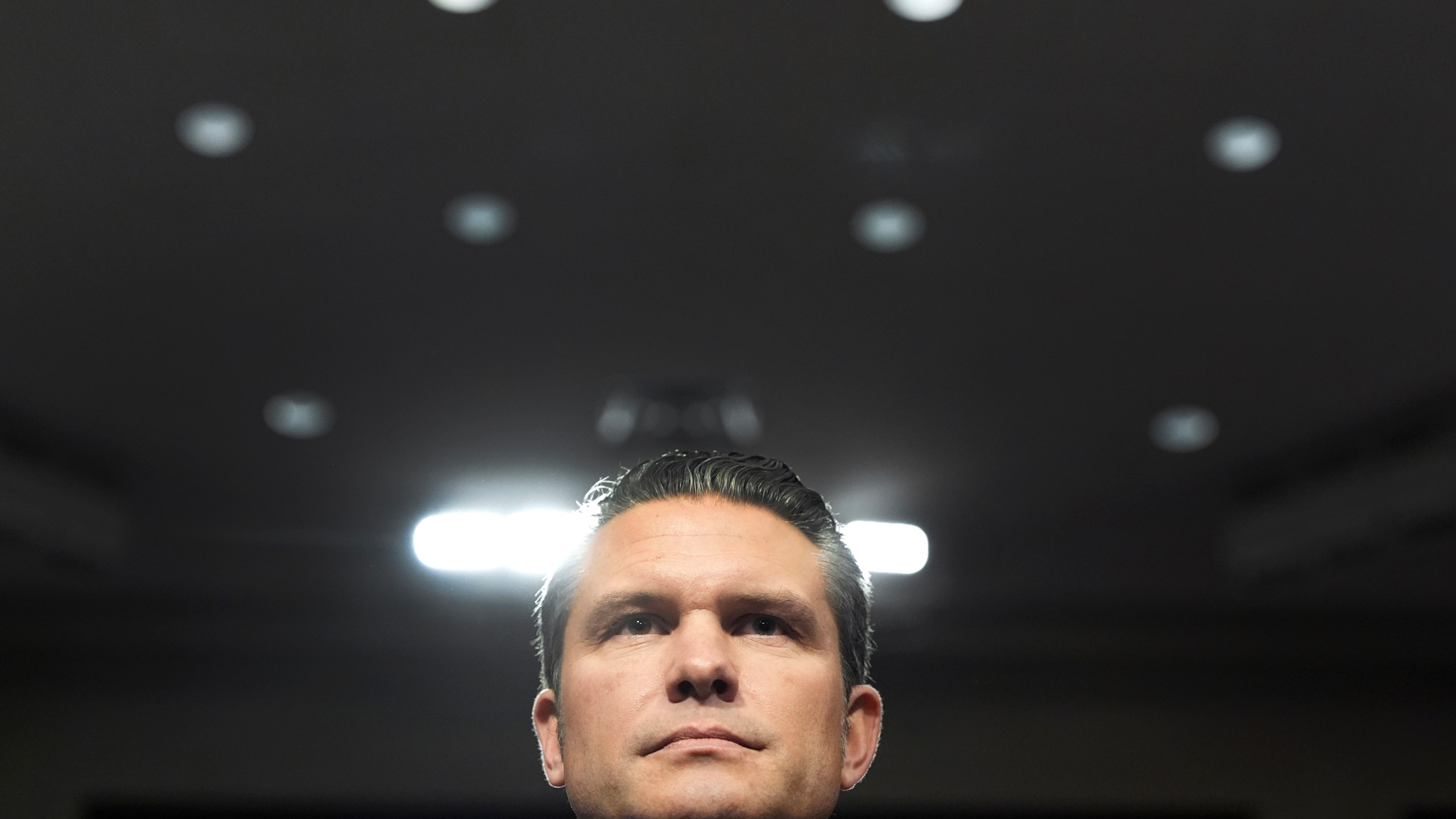 Pete Hegseth, President-elect Donald Trump's choice for defense secretary, appears before the Senate Armed Services Committee for his confirmation hearing, at the Capitol in Washington, Tuesday, Jan. 14, 2025. (AP Photo/Alex Brandon)