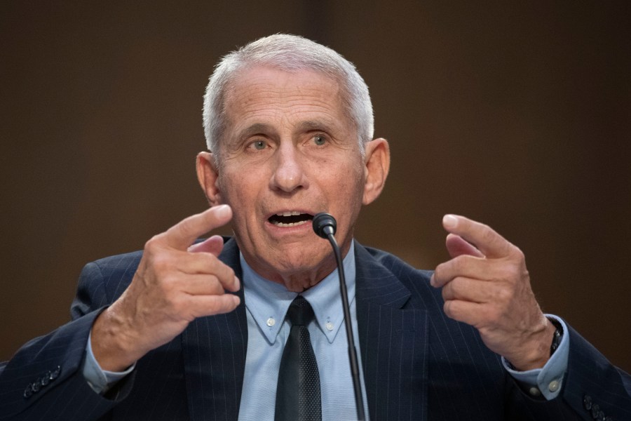 FILE - Anthony Fauci, director of the National Institute of Allergy and Infectious Diseases, testifies during a hearing at the Capitol in Washington, Sept. 14, 2022. (AP Photo/Cliff Owen, File)