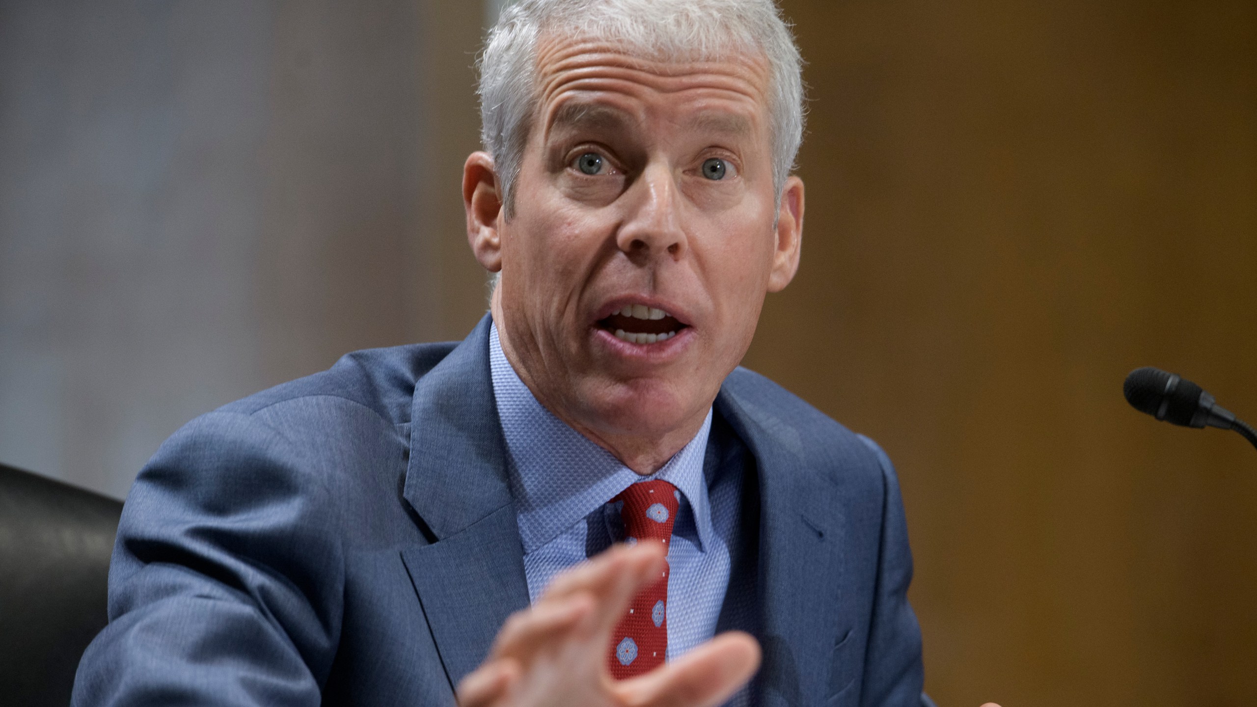 Chris Wright, President-elect Donald Trump's nominee to be Secretary of Energy, testifies during a Senate Committee on Energy and Natural Resources hearing for his pending confirmation, on Capitol Hill, Wednesday, Jan. 15, 2025, in Washington. (AP Photo/Rod Lamkey, Jr.)