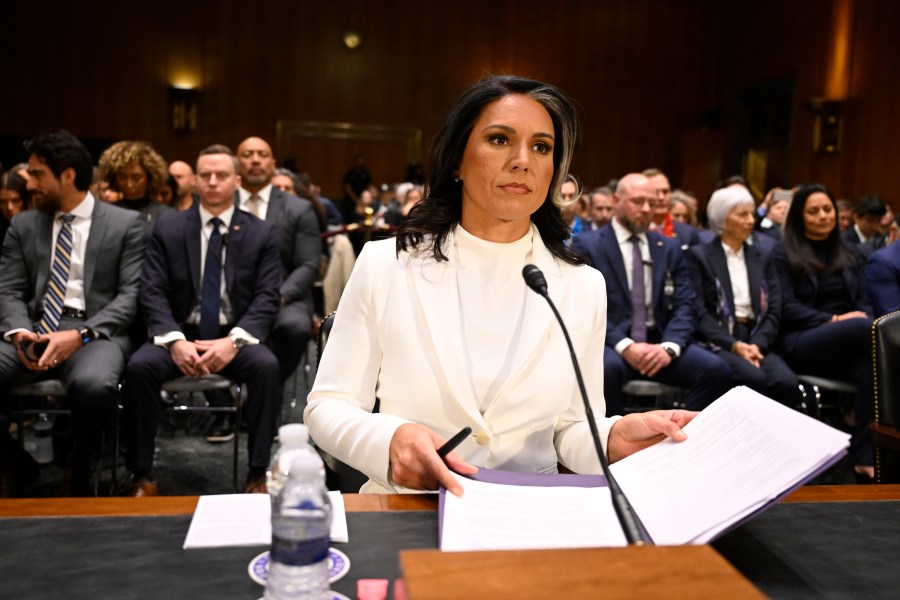 Tulsi Gabbard, President Donald Trump's choice to be the Director of National Intelligence, arrives to appear before the Senate Intelligence Committee for her confirmation hearing on Capitol Hill Thursday, Jan. 30, 2025, in Washington. (AP Photo/John McDonnell)