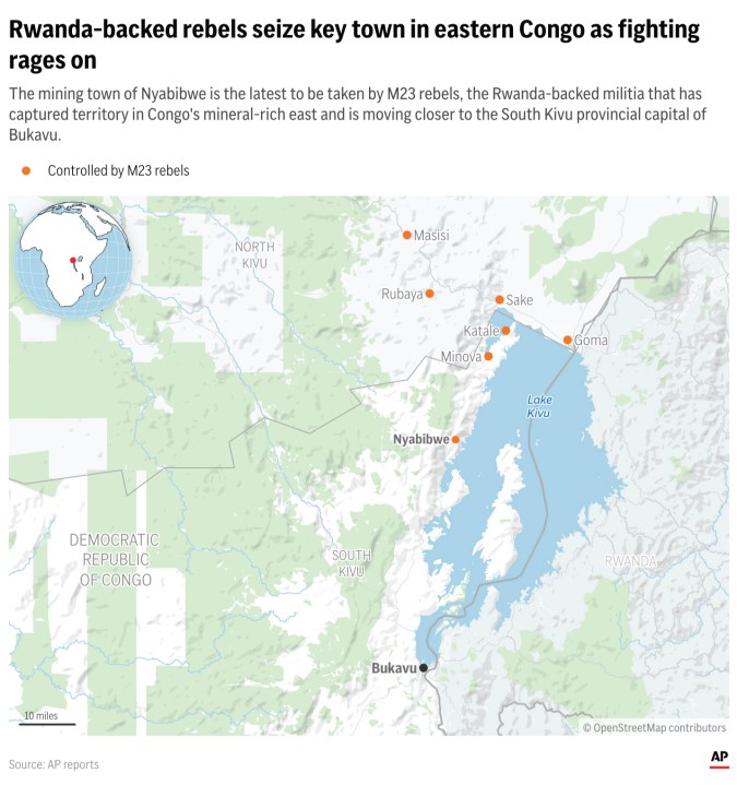 M23 rebels have claimed another town in eastern Congo. (AP Digital Embed)