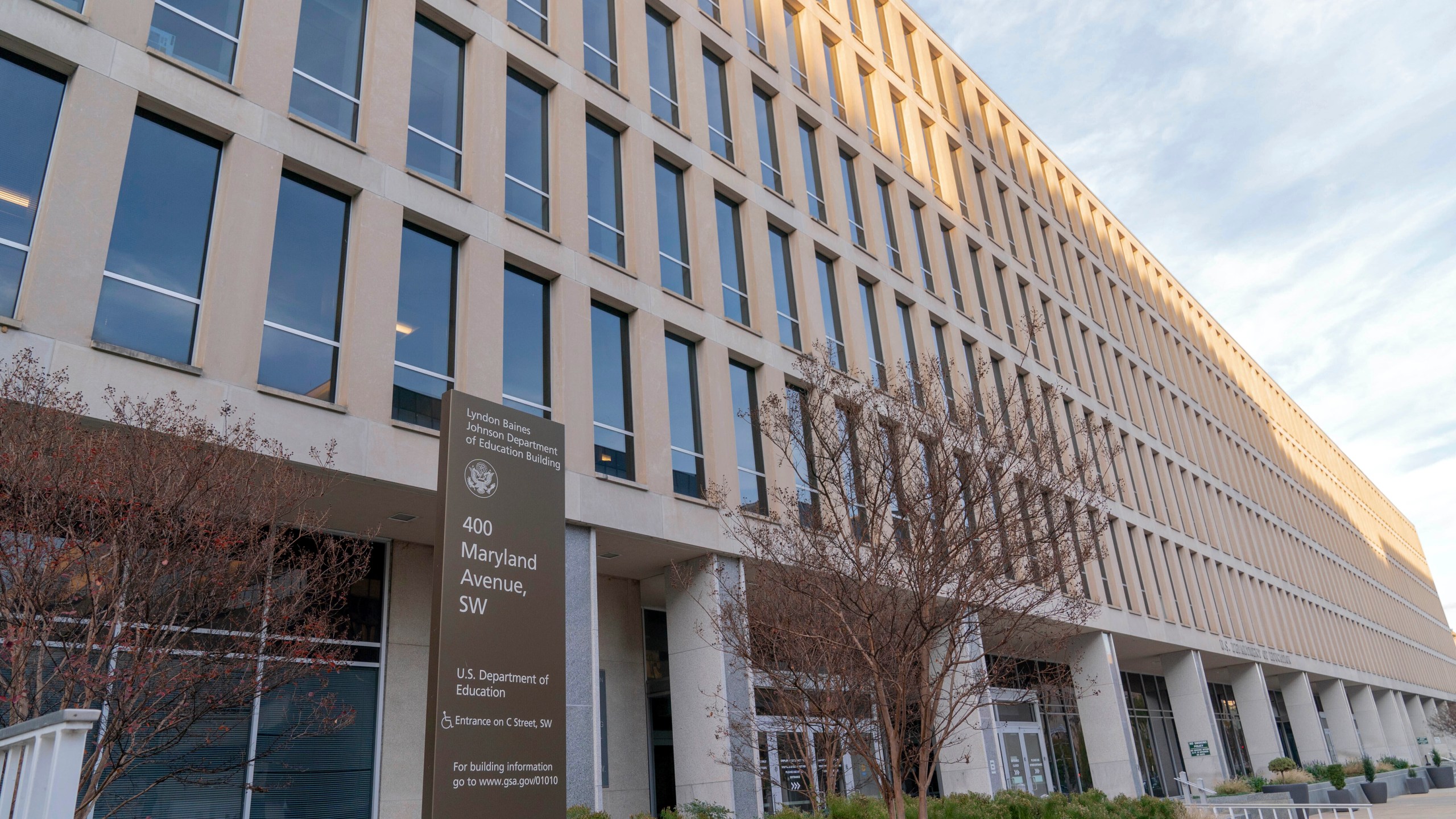 FILE - The U.S. Department of Education building is seen in Washington, Nov. 18, 2024. (AP Photo/Jose Luis Magana, File)