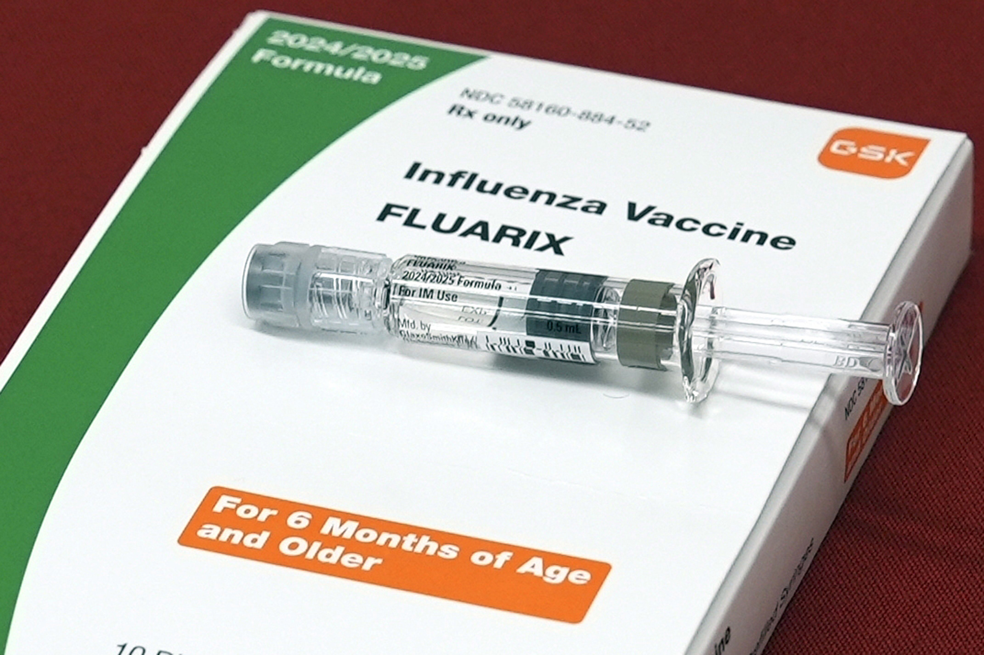 FILE - A flu vaccine is displayed at a pharmacy in New York, on Tuesday, Sept. 24, 2024. (AP Photo/Mary Conlon, File)