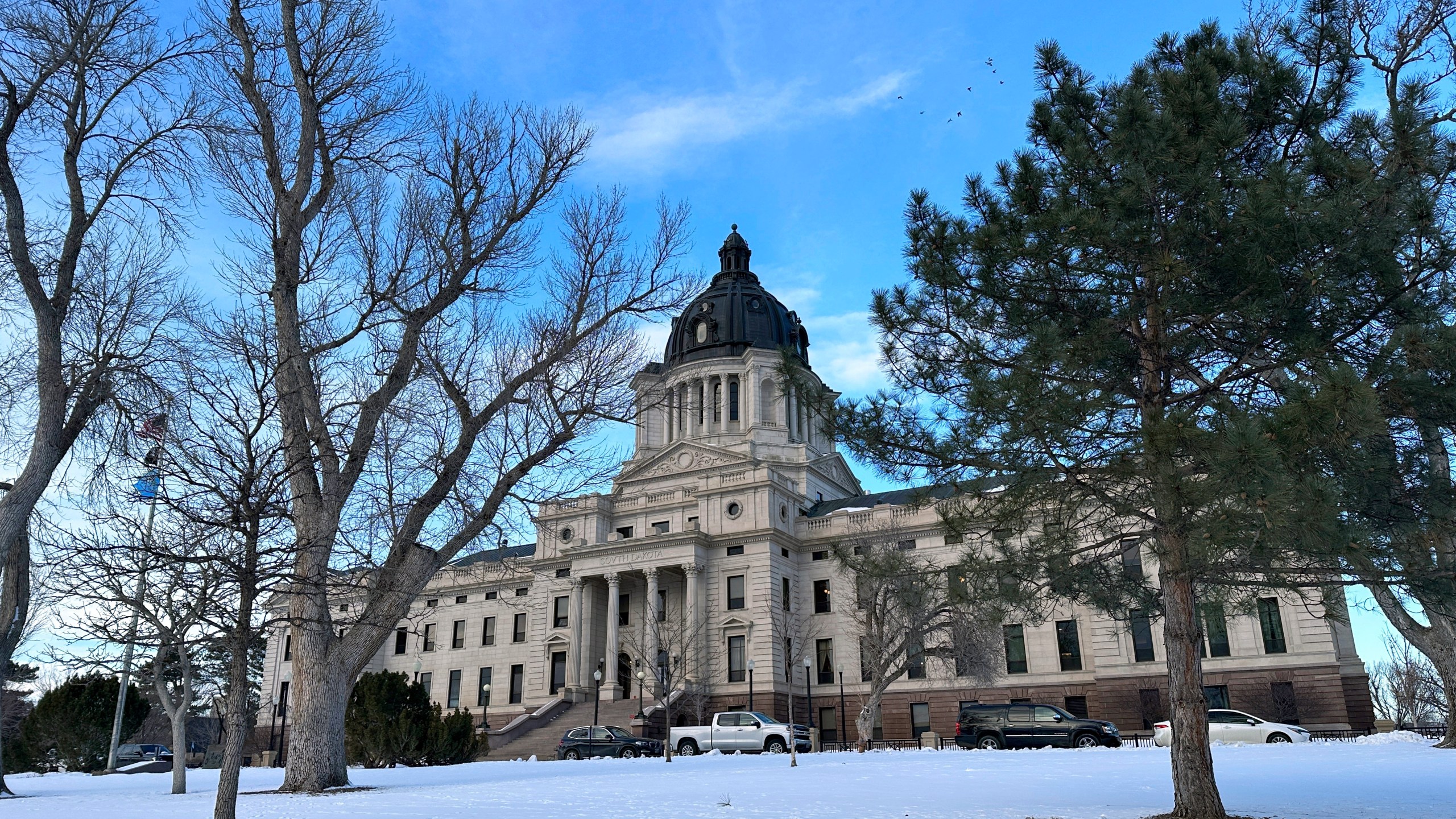 FILE - The South Dakota Capitol stands in Pierre, S.D., Jan. 10, 2024. (AP Photo/Jack Dura, File)