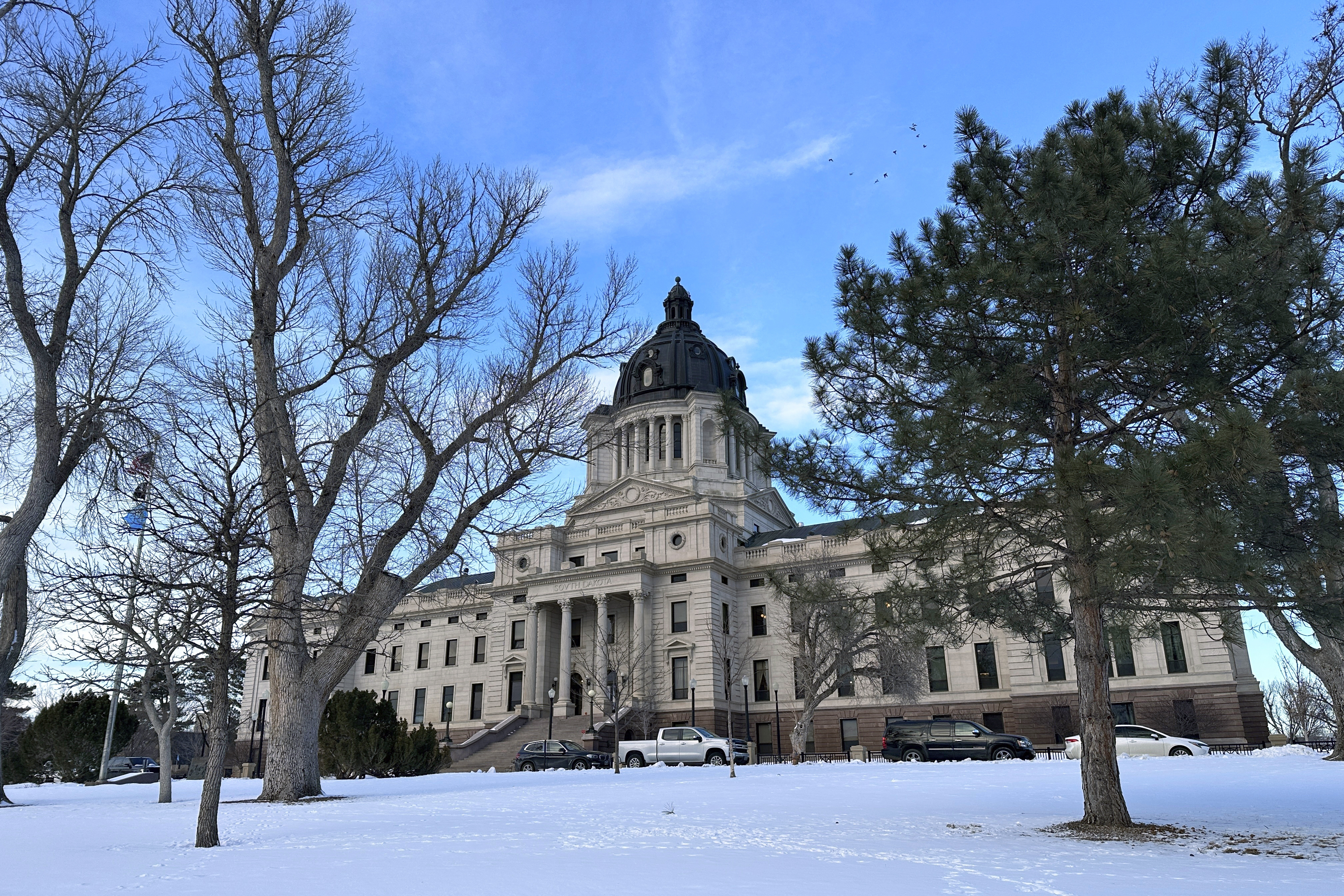 FILE - The South Dakota Capitol stands in Pierre, S.D., Jan. 10, 2024. (AP Photo/Jack Dura, File)