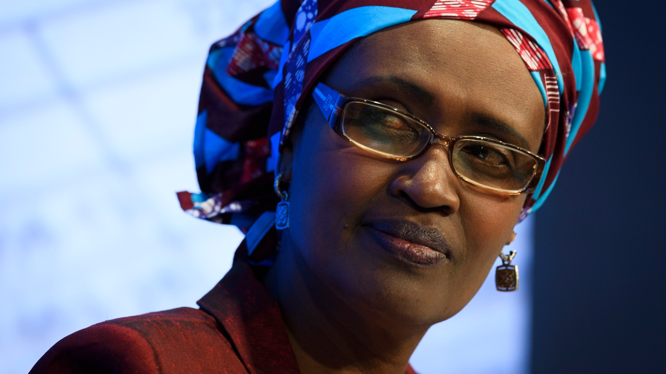 FILE - Winnie Byanyima, Executive Director of Oxfam International, attends the 47th annual meeting of the World Economic Forum, WEF, in Davos, Switzerland, Thursday, Jan. 19, 2017. (Gian Ehrenzeller/Keystone via AP, File)