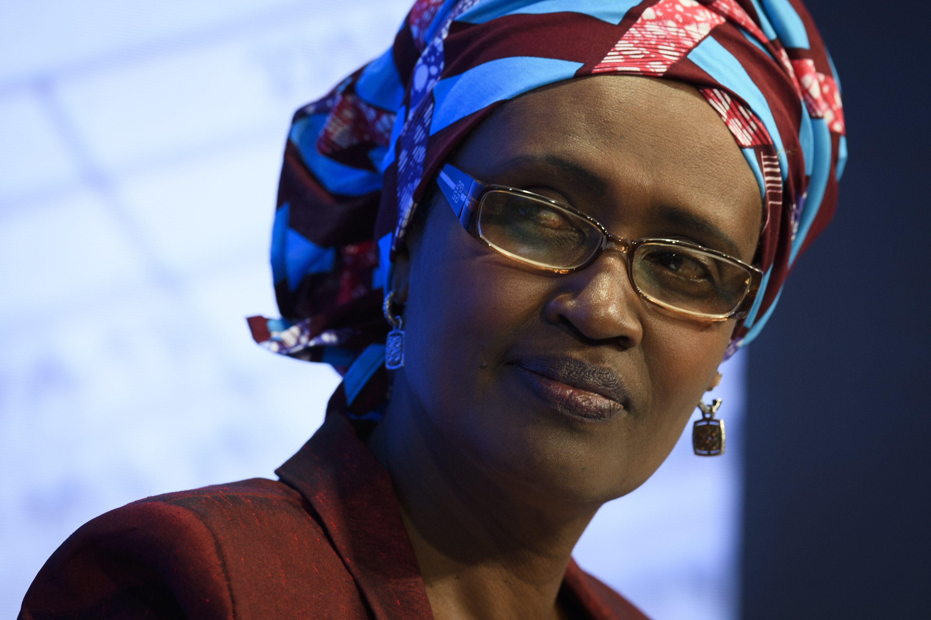 FILE - Winnie Byanyima, Executive Director of Oxfam International, attends the 47th annual meeting of the World Economic Forum, WEF, in Davos, Switzerland, Thursday, Jan. 19, 2017. (Gian Ehrenzeller/Keystone via AP, File)