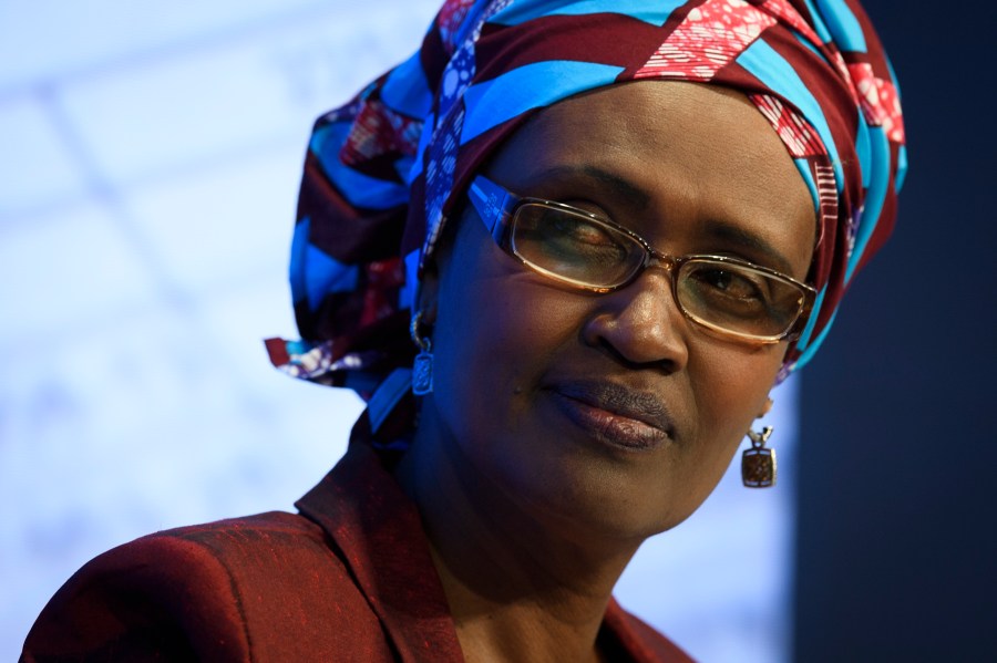 FILE - Winnie Byanyima, Executive Director of Oxfam International, attends the 47th annual meeting of the World Economic Forum, WEF, in Davos, Switzerland, Thursday, Jan. 19, 2017. (Gian Ehrenzeller/Keystone via AP, File)