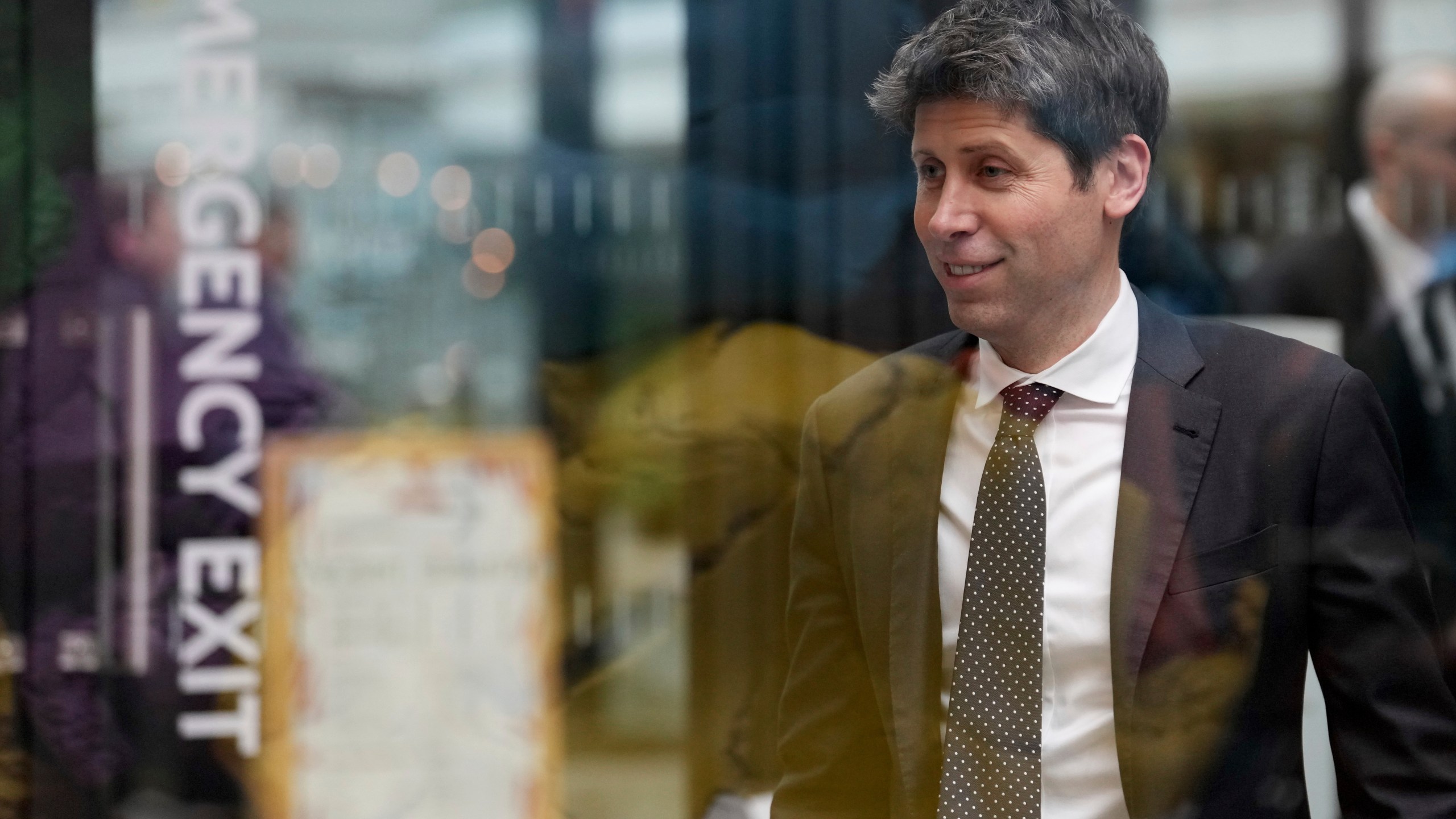 Sam Altman, CEO of OpenAI, at Station F, during an event on the sidelines of the Artificial Intelligence Action Summit in Paris, Tuesday, Feb. 11, 2025. (AP Photo/Aurelien Morissard, Pool)