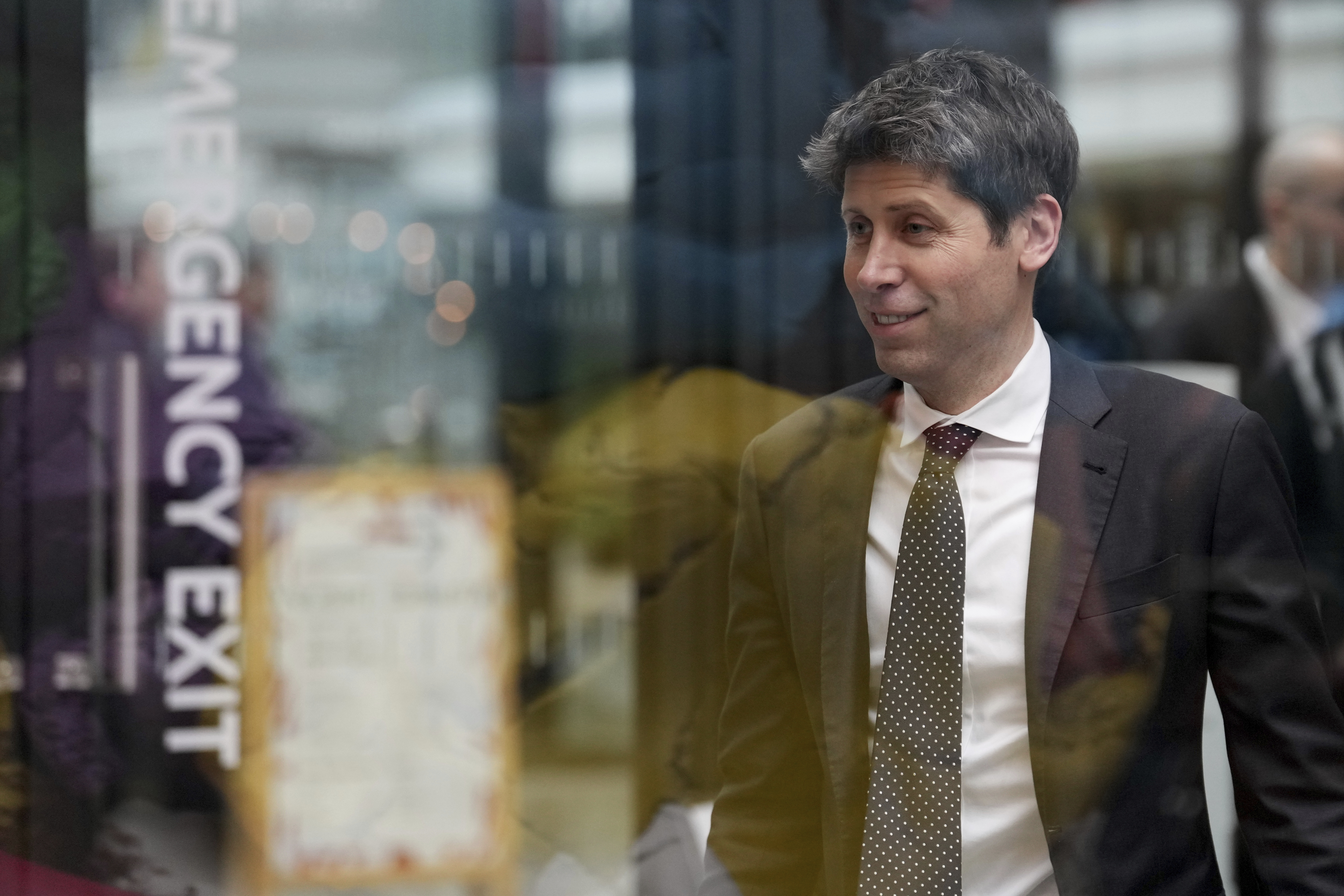 Sam Altman, CEO of OpenAI, at Station F, during an event on the sidelines of the Artificial Intelligence Action Summit in Paris, Tuesday, Feb. 11, 2025. (AP Photo/Aurelien Morissard, Pool)