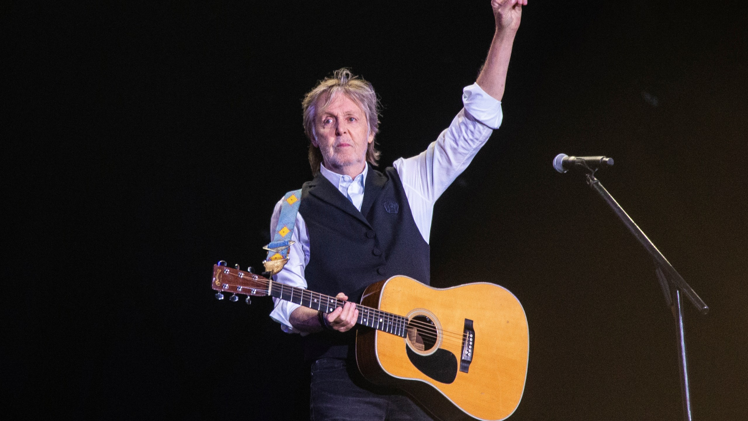 FILE - Paul McCartney performs at the Glastonbury Festival in Worthy Farm, Somerset, England, on June 25, 2022. (Photo by Joel C Ryan/Invision/AP, File)