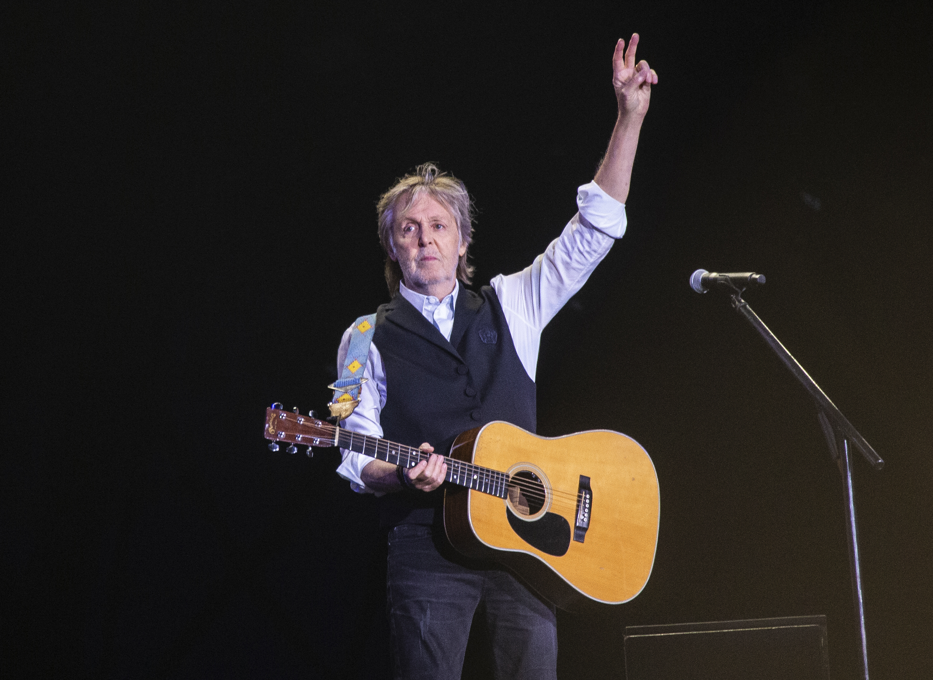 FILE - Paul McCartney performs at the Glastonbury Festival in Worthy Farm, Somerset, England, on June 25, 2022. (Photo by Joel C Ryan/Invision/AP, File)