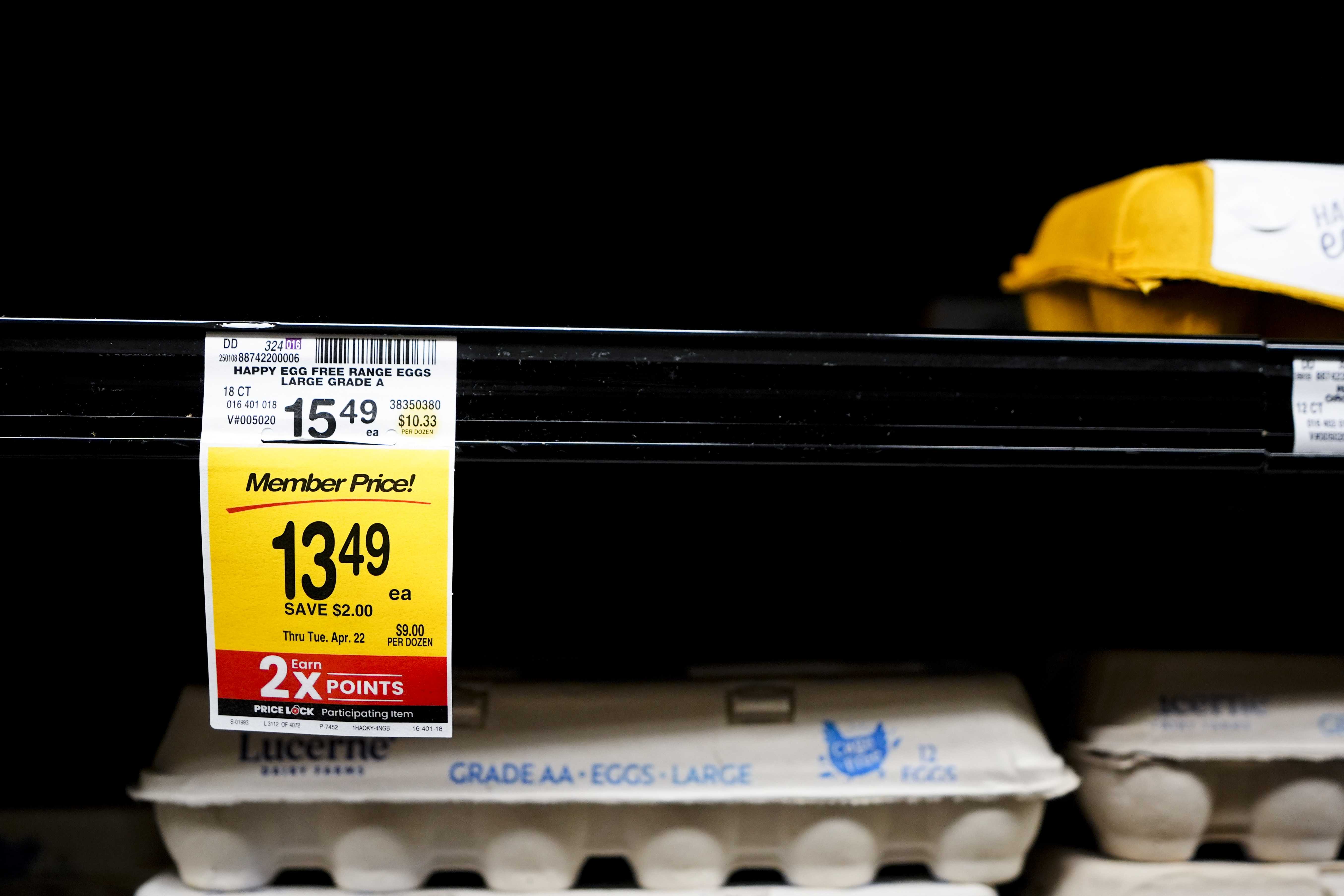 FILE - An empty shelf of free range eggs is seen at a Safeway, Monday, Jan. 27, 2025, in Seattle. (AP Photo/Lindsey Wasson)