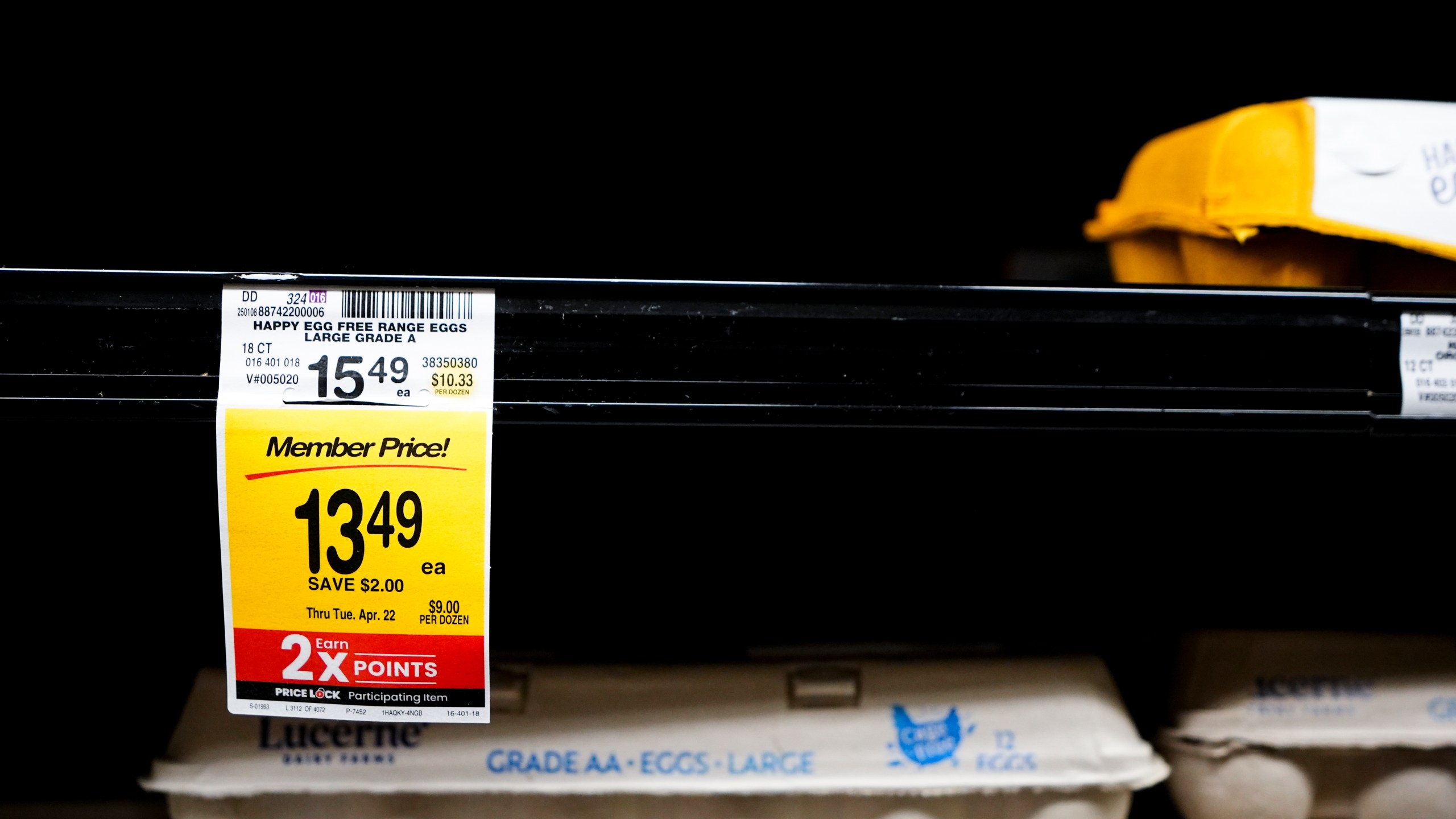 FILE - An empty shelf of free range eggs is seen at a Safeway, Monday, Jan. 27, 2025, in Seattle. (AP Photo/Lindsey Wasson)