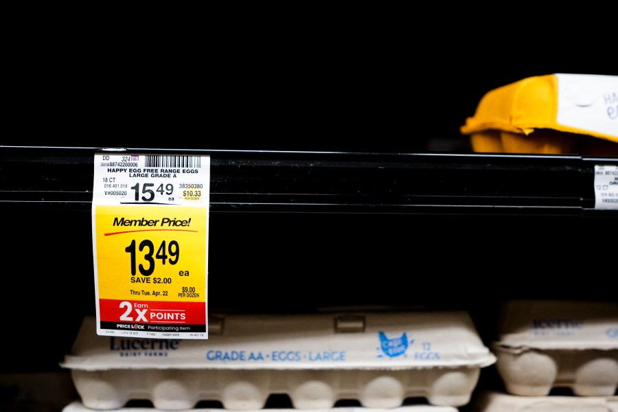 FILE - An empty shelf of free range eggs is seen at a Safeway, Monday, Jan. 27, 2025, in Seattle. (AP Photo/Lindsey Wasson)