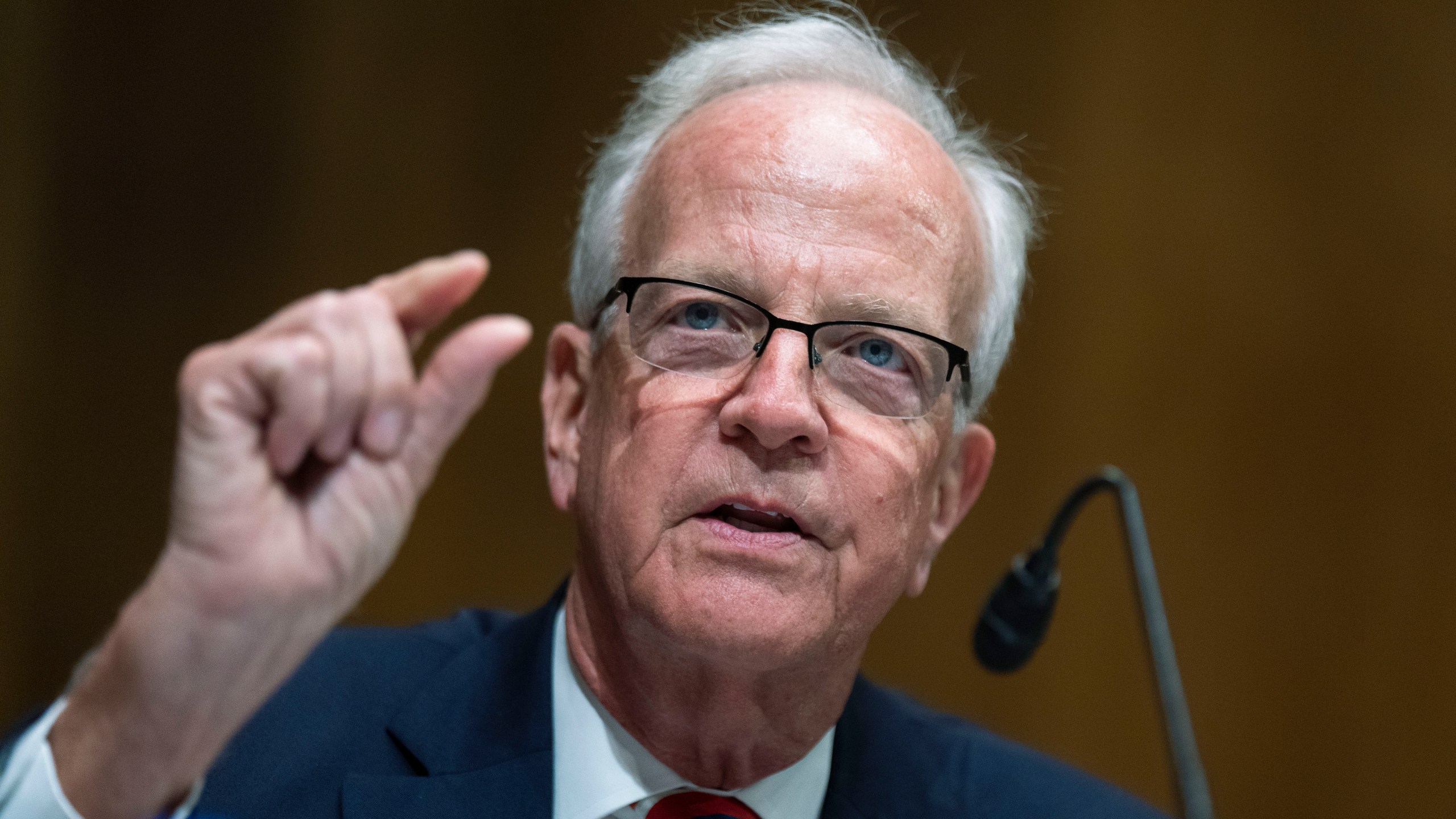 FILE - Sen. Jerry Moran, R-Kan., speaks during a roundtable on Capitol Hill, March 12, 2024, in Washington. (AP Photo/Manuel Balce Ceneta, File)