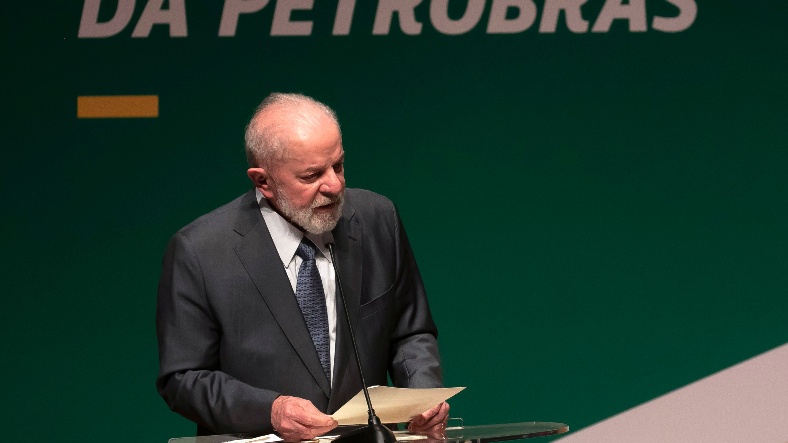 FILE - Brazil's President Luiz Inacio Lula da Silva speaks during the inauguration ceremony for the new president of the state-run oil company Petrobras, in Rio de Janeiro, Brazil, June 19, 2024. (AP Photo/Bruna Prado, File)