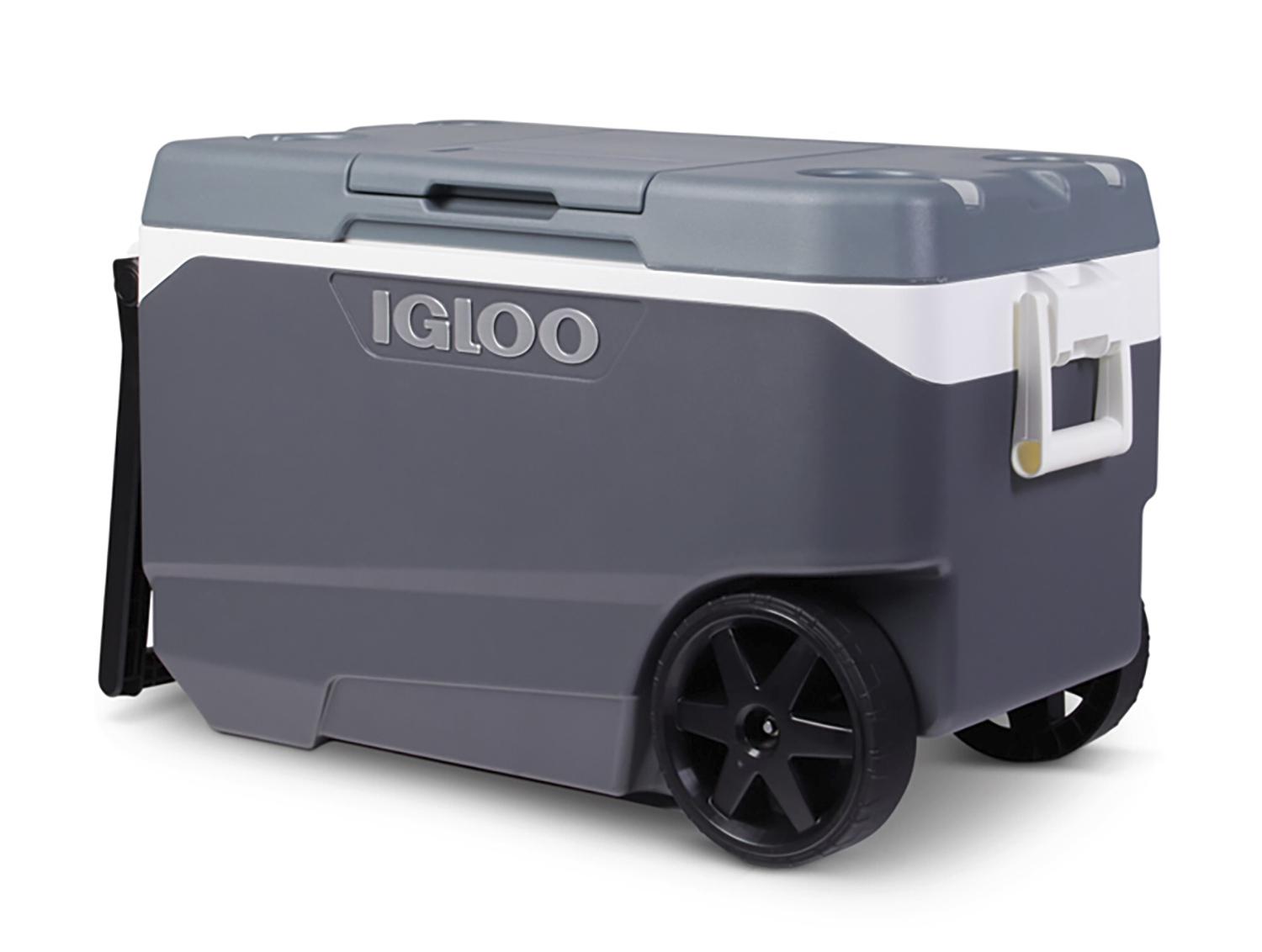 This photo provided by U.S. Consumer Product Safety Commission shows an Igloo 90 Qt. Flip & Tow Rolling Cooler that has been recalled across the U.S., Mexico and Canada due to a handle hazard that has resulted in a dozen fingertip injuries, including some amputations, Thursday, Feb. 13, 2025. (U.S. Consumer Product Safety Commission via AP)