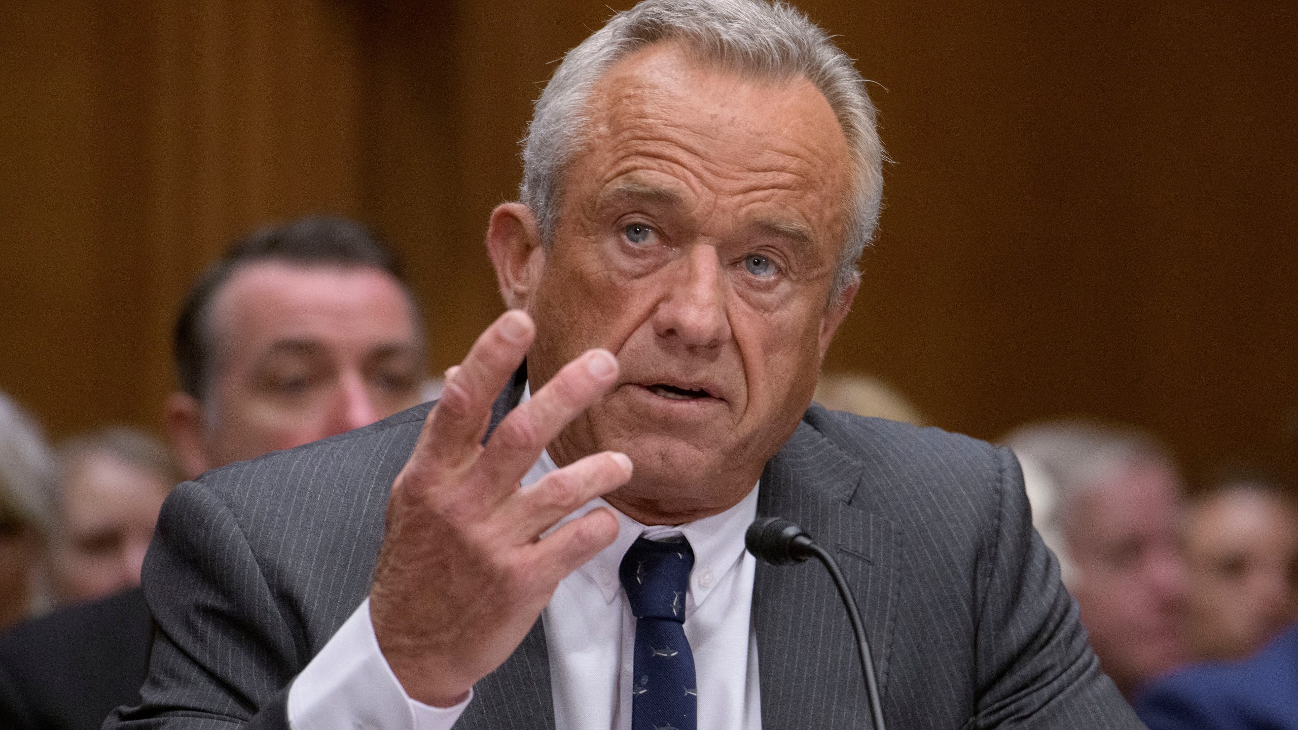 FILE - Robert F. Kennedy, Jr., President Trump's nominee to serve as Secretary of Health and Human Services testifies during a Senate Committee on Health, Education, Labor and Pensions hearing for his pending confirmation on Capitol Hill, Jan. 30, 2025, in Washington. (AP Photo/Rod Lamkey, Jr., File)