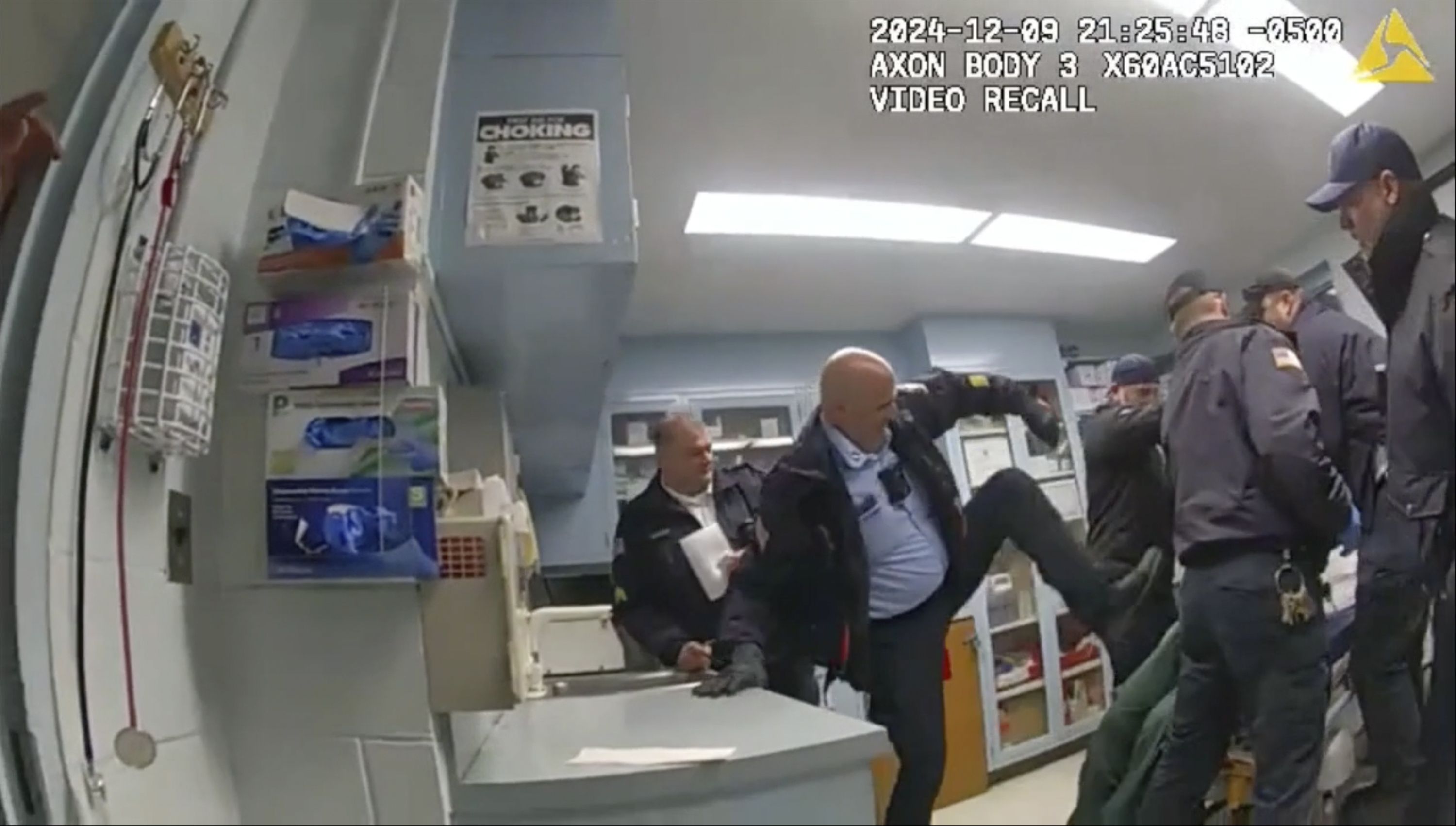 FILE - This image provided by the New York State Attorney General office shows body camera footage of correction officers beating a handcuffed man, Robert Brooks, 43, at the Marcy Correctional Facility in Oneida County, N.Y., on Dec. 9, 2024. (New York State Attorney General office via AP, File)