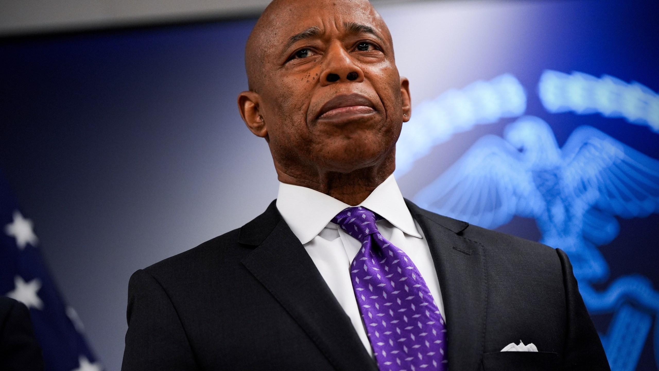 New York City Mayor Eric Adams attends an event at the NYPD's 40th precinct, Thursday, Feb. 20, 2025, in the Bronx borough of New York. (AP Photo/Julia Demaree Nikhinson)