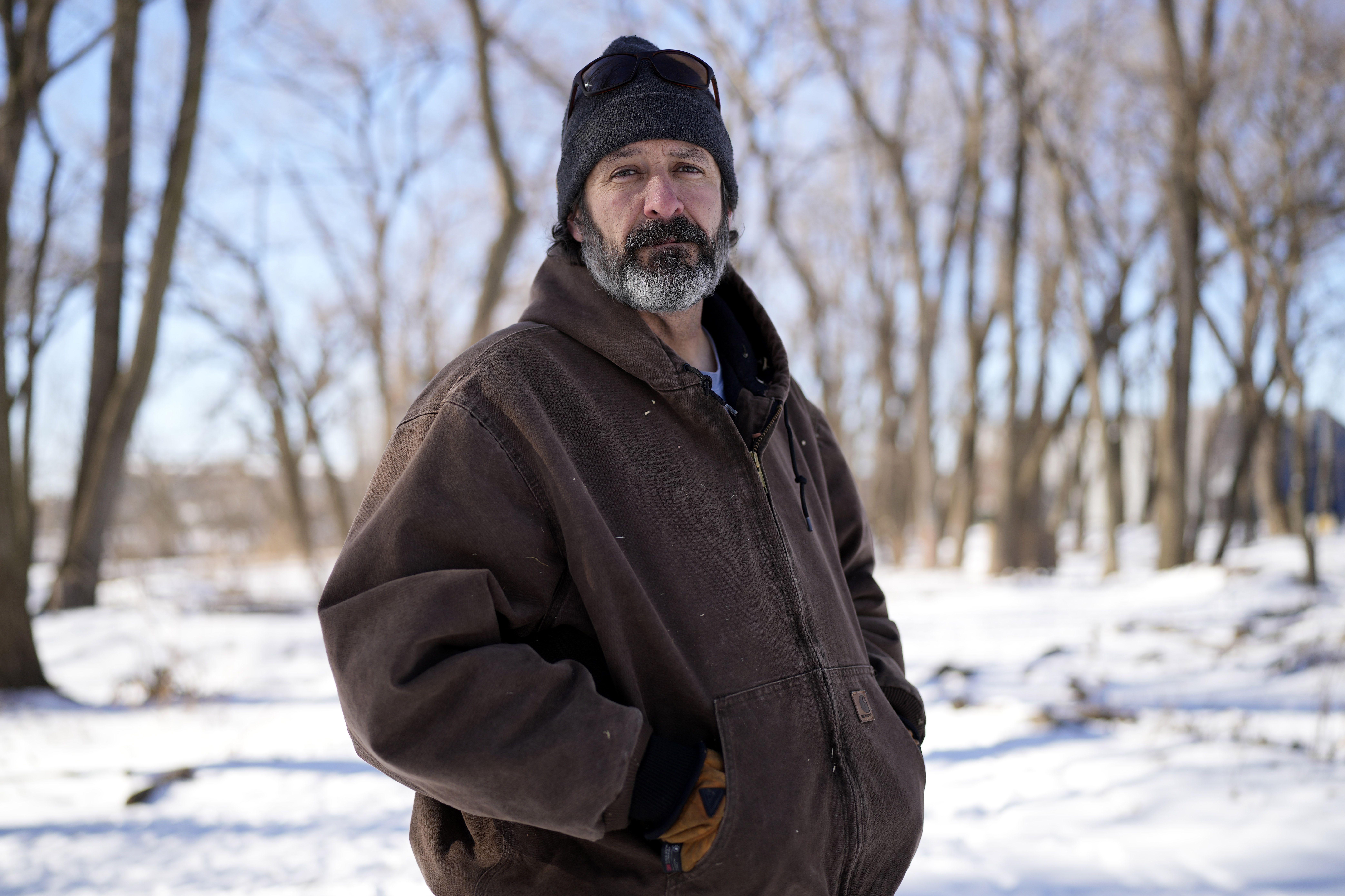 Eric Anderson, a biological science technician for the National Parks Service, who was fired last week poses for a photo Thursday, Feb. 20, 2025, in Chicago. (AP Photo/Nam Y. Huh)