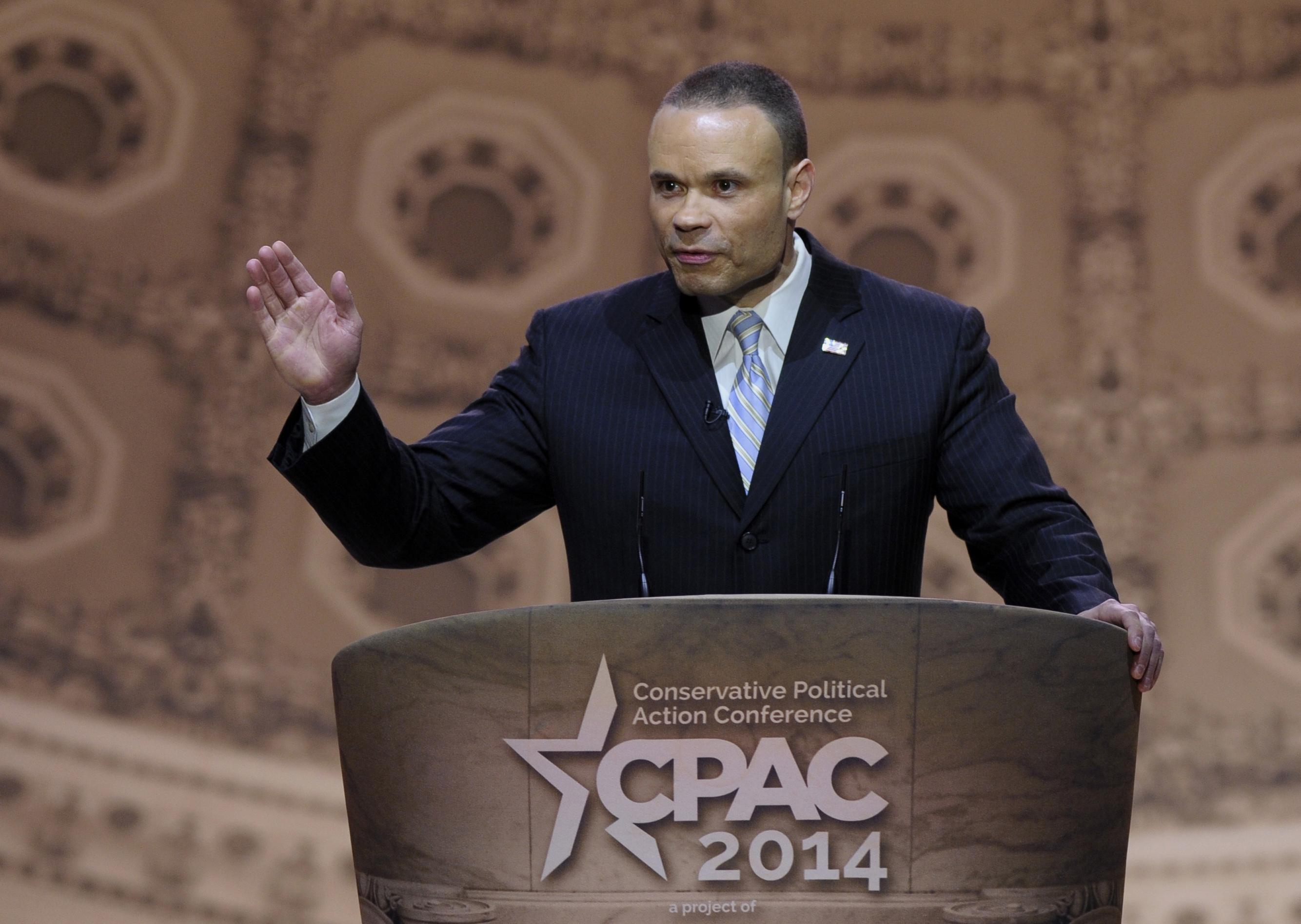 FILE - Conservative commentator Dan Bongino speaks at the Conservative Political Action Committee annual conference in National Harbor, Md., March 6, 2014. (AP Photo/Susan Walsh, File)