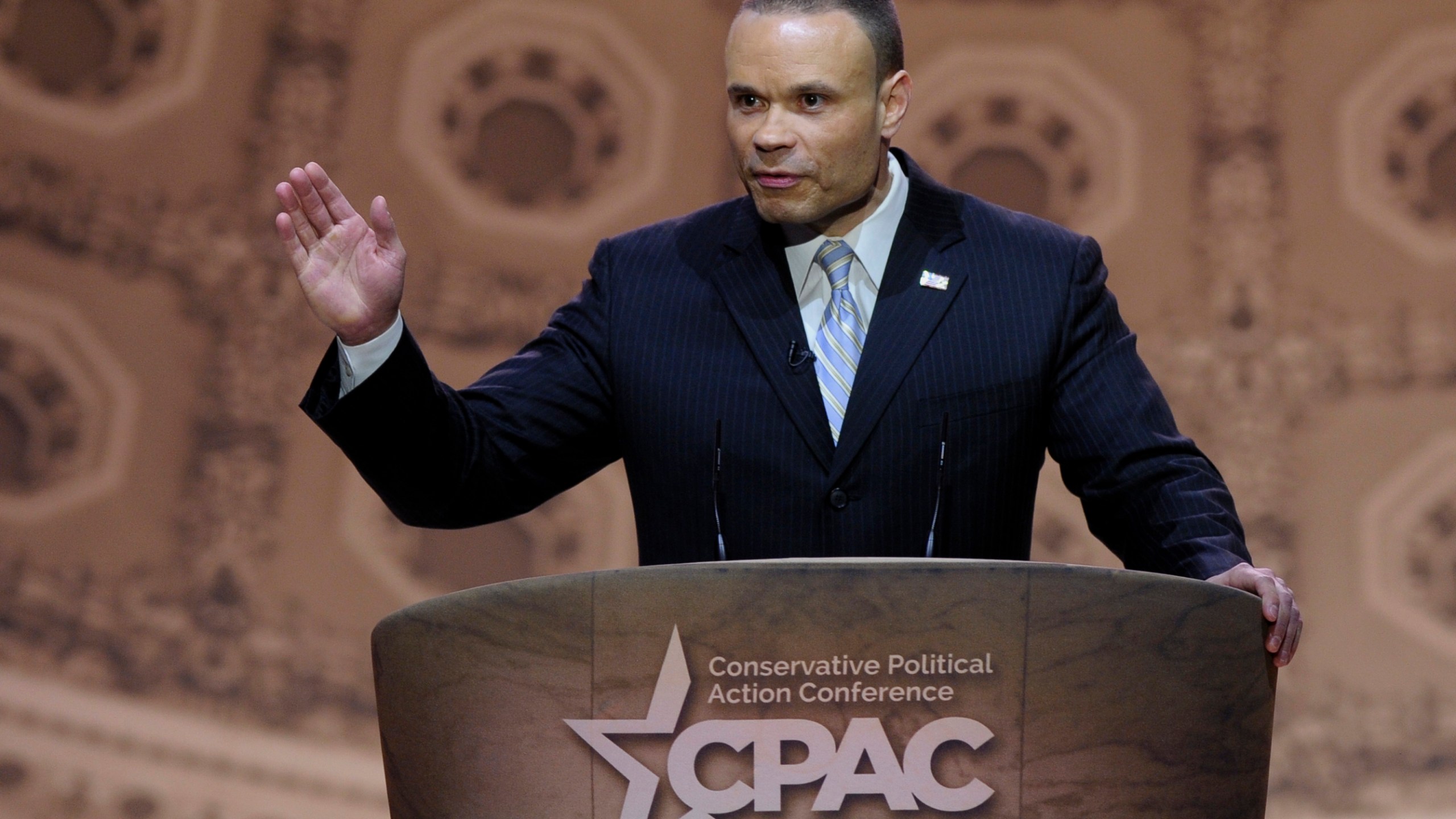 FILE - Conservative commentator Dan Bongino speaks at the Conservative Political Action Committee annual conference in National Harbor, Md., March 6, 2014. (AP Photo/Susan Walsh, File)