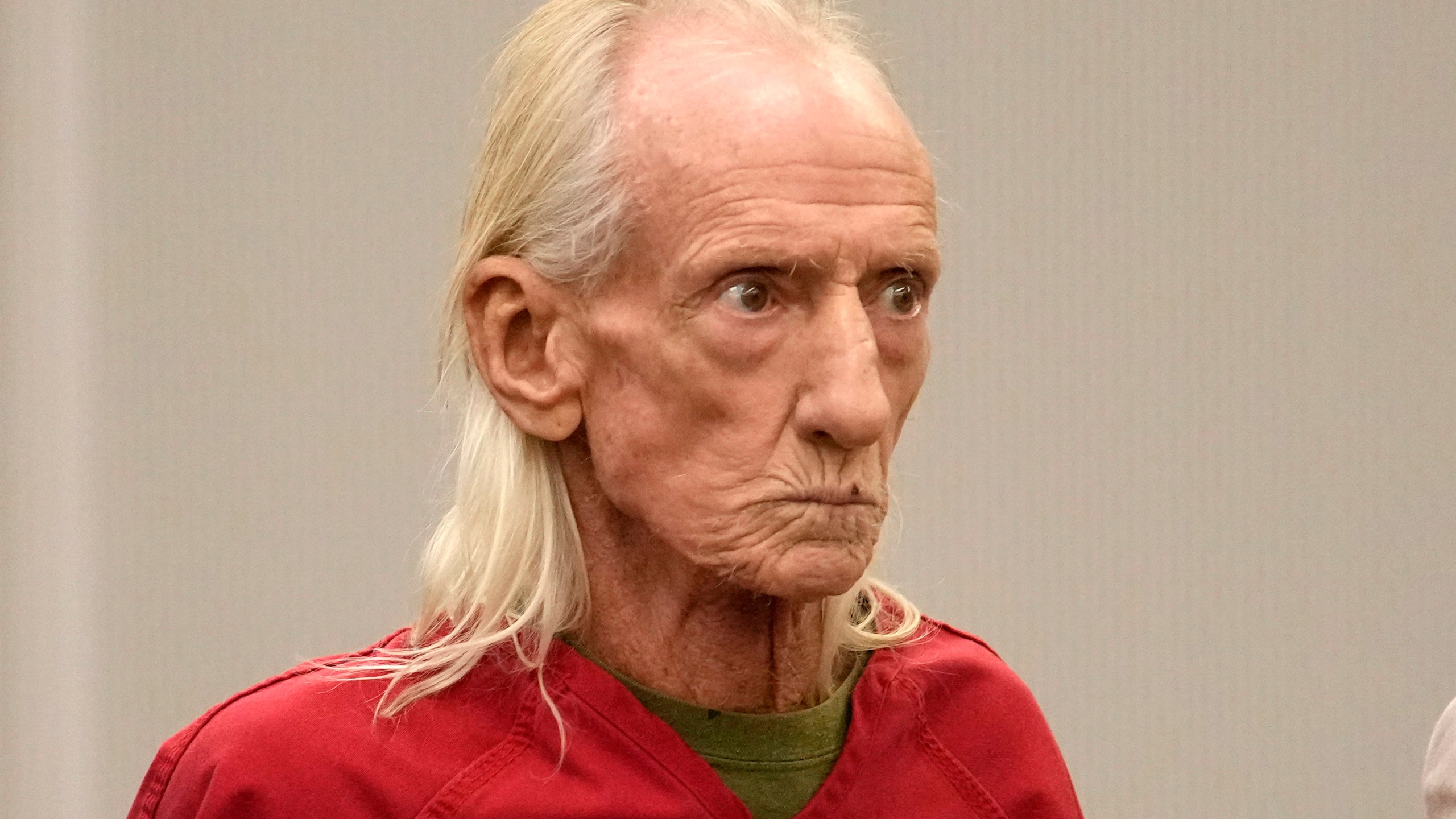 FILE - Joseph Czuba, 71, stands before Circuit Judge Dave Carlson for his arraignment at the Will County, Ill., courthouse, Oct. 30, 2023, in Joliet, Ill. (AP Photo/Charles Rex Arbogast, File)