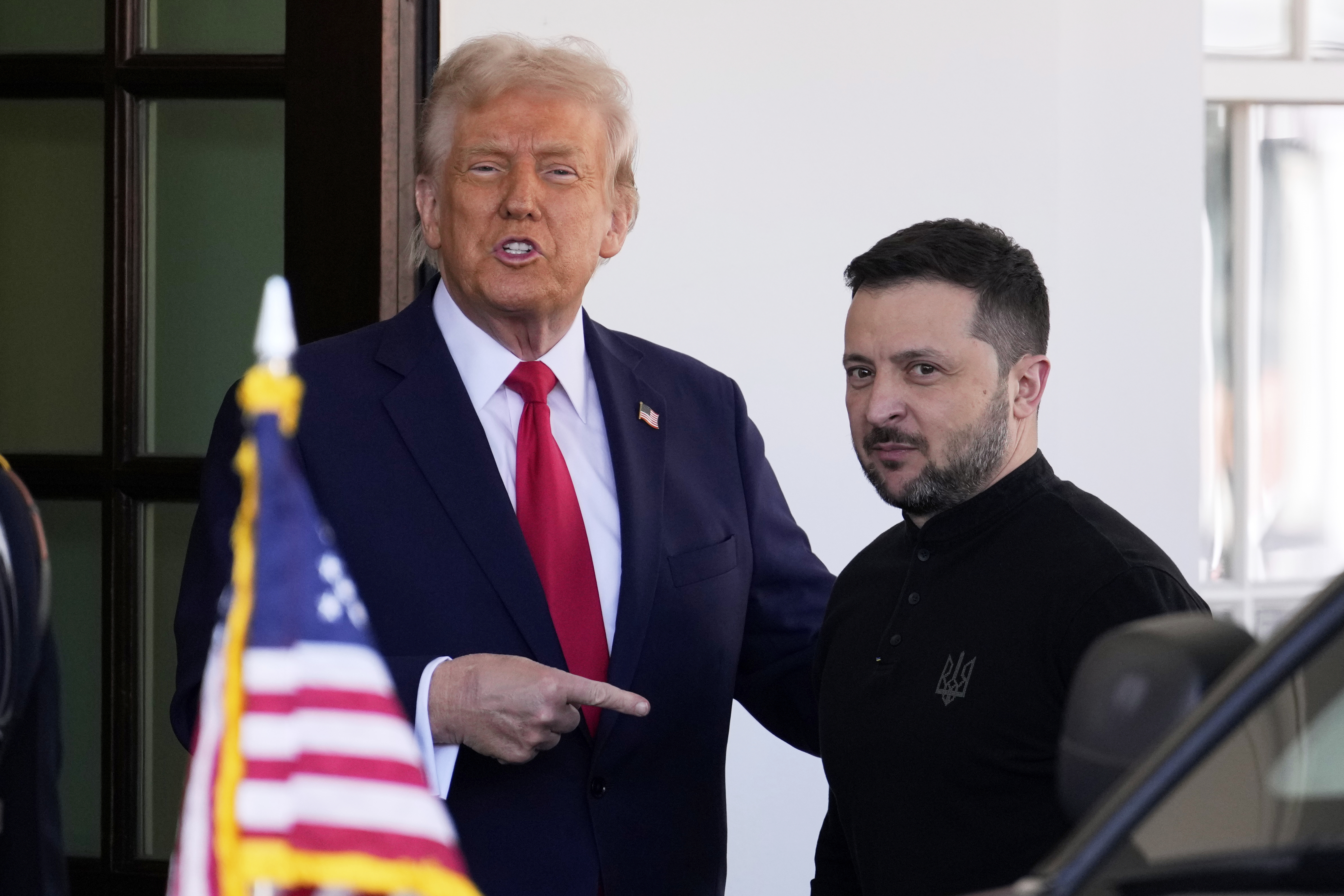 President Donald Trump welcomes Ukraine President Volodymyr Zelenskyy at the White House in Washington, Friday, Feb. 28, 2025. (AP Photo/Ben Curtis)