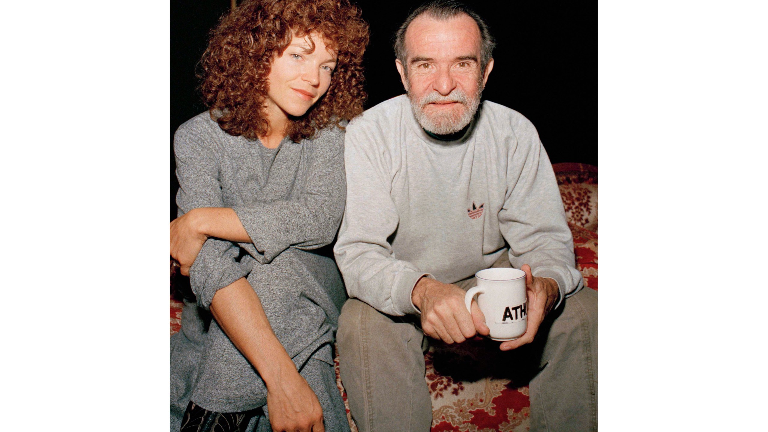 FILE - Actress Amy Irving sits with actor-director-playwright Athol Fugard during rehearsals of the play "The Road to Mecca" on Feb. 29, 1988 in New York. (AP Photo/Mario Cabrera, File)