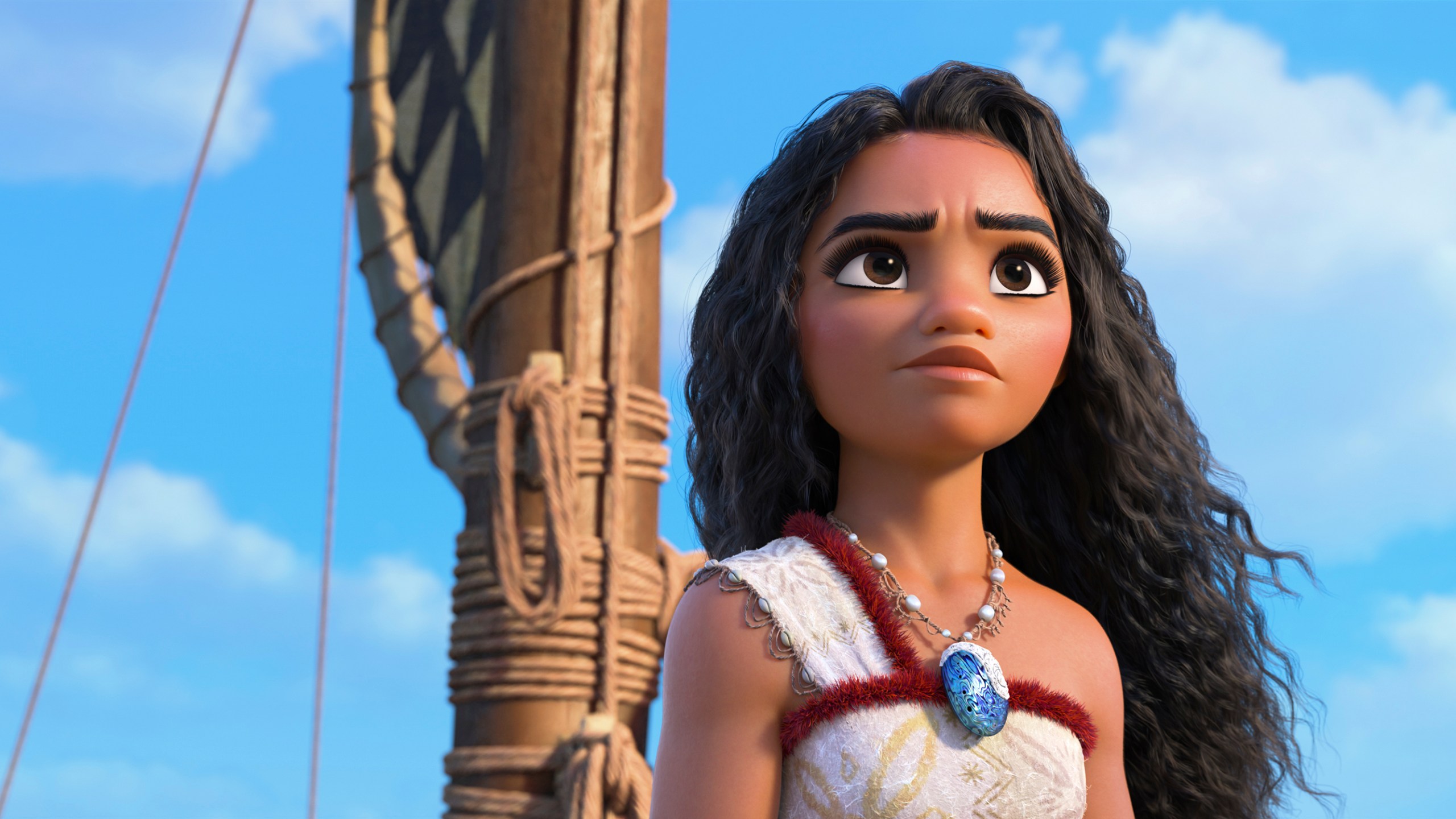 This image released by Disney shows the character Moana, voiced by Auli'i Cravalho, in a scene from "Moana 2." (Disney via AP)