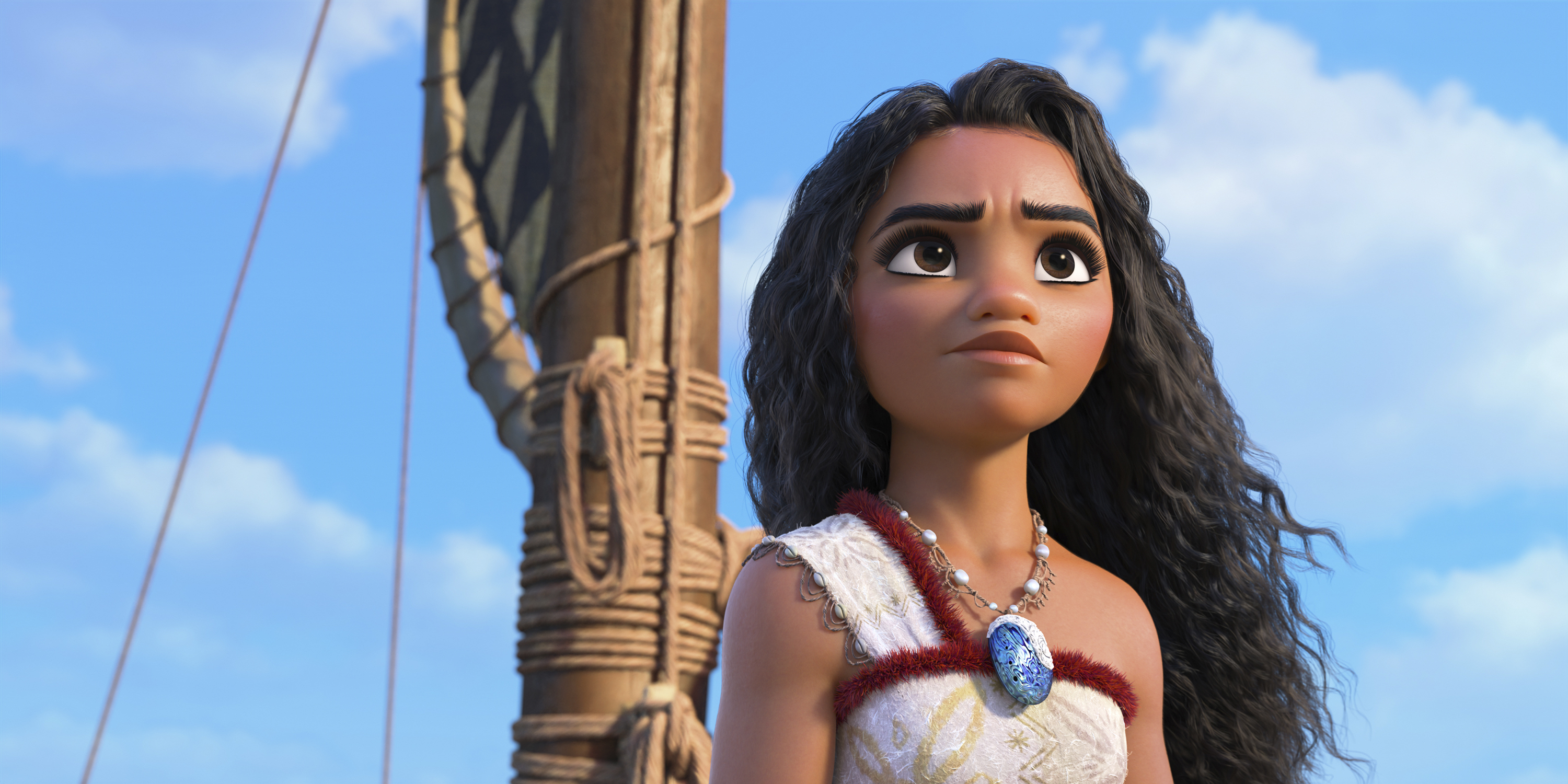 This image released by Disney shows the character Moana, voiced by Auli'i Cravalho, in a scene from "Moana 2." (Disney via AP)