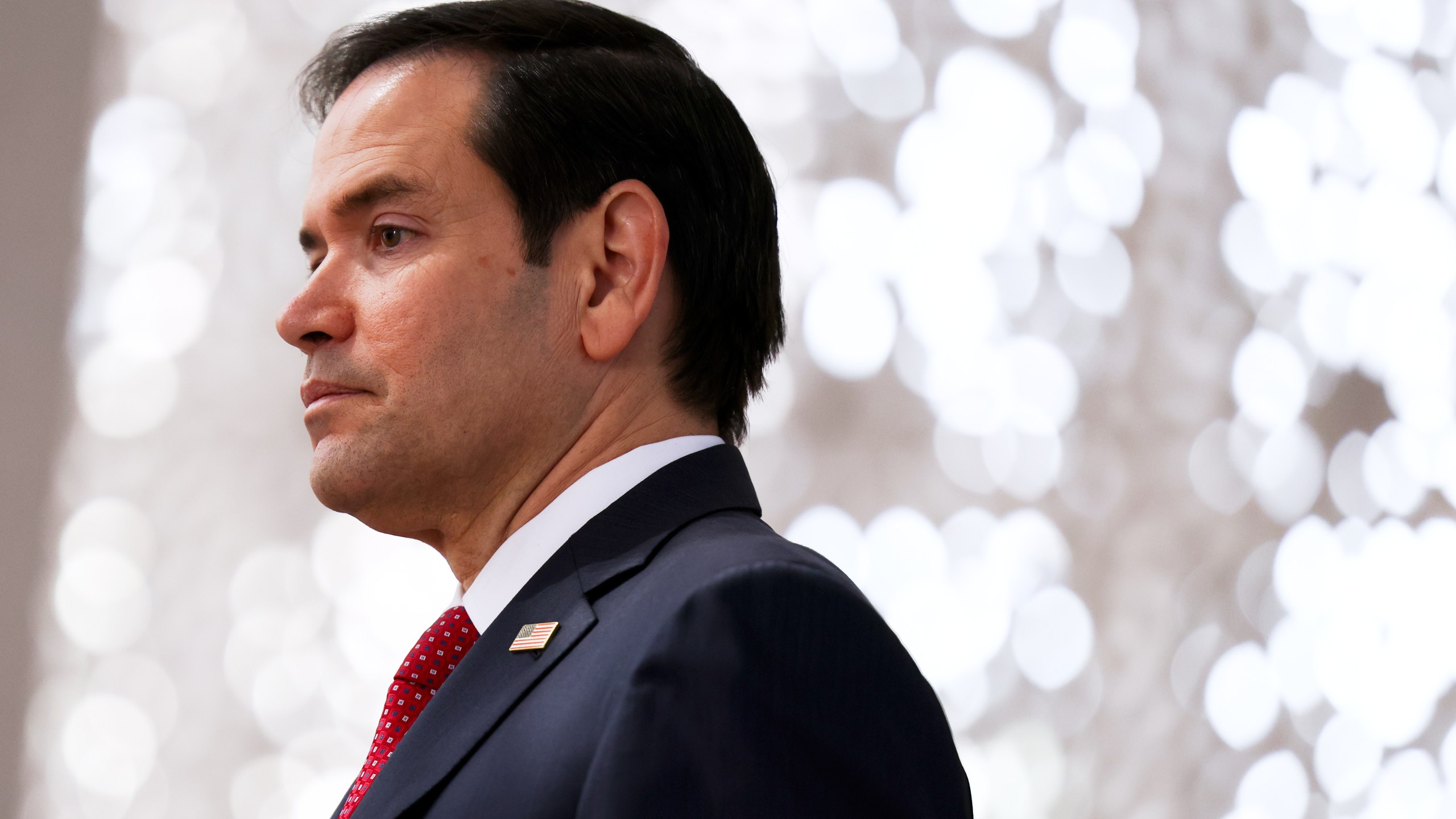 FILE - U.S. Secretary of State Marco Rubio visits the Abrahamic Family House in Abu Dhabi, United Arab Emirates, Feb. 19, 2025. (Evelyn Hockstein/Pool Photo via AP, File)