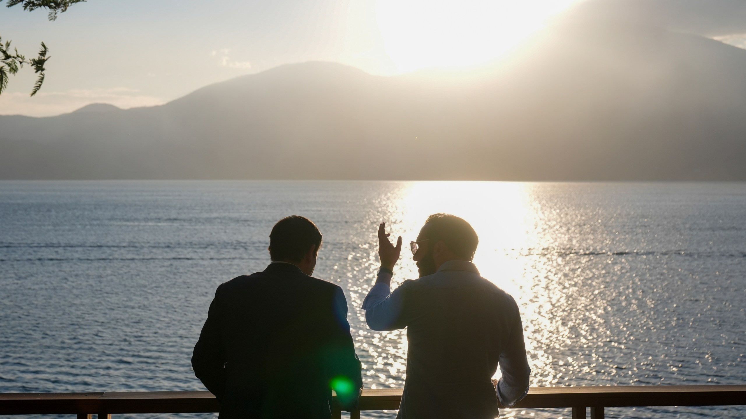 FILE - U.S. Secretary of State Marco Rubio, left, meets with President Nayib Bukele at his residence at Lake Coatepeque, El Salvador, Feb. 3, 2025. (AP Photo/Mark Schiefelbein, File)