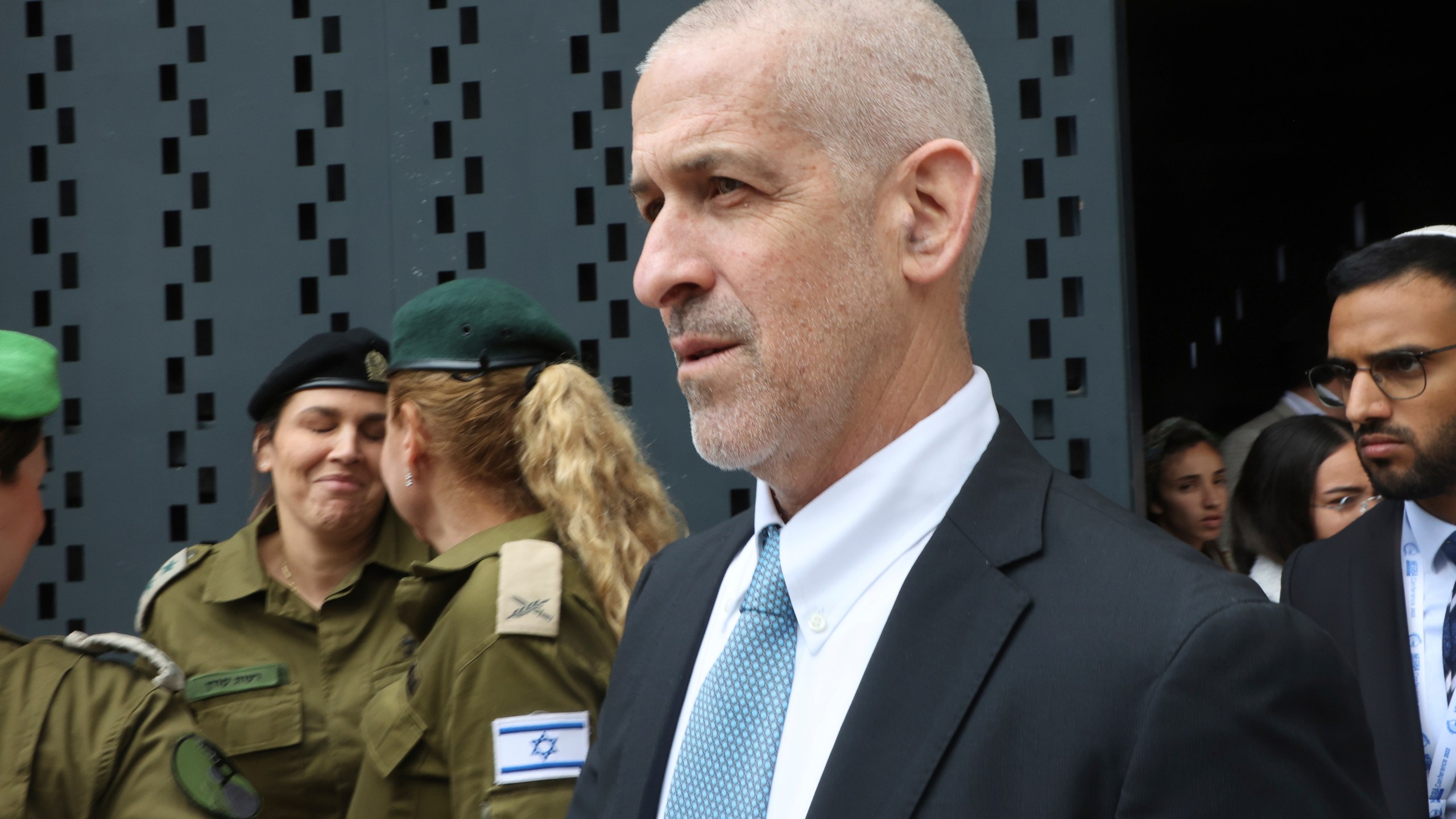 FILE - Ronen Bar, chief of Israel's domestic Shin Bet security agency, attends a ceremony marking Memorial Day for fallen soldiers of Israel's wars and victims of attacks at Jerusalem's Mount Herzl military cemetery, May 13, 2024. (Gil Cohen-Magen/Pool photo via AP, File)