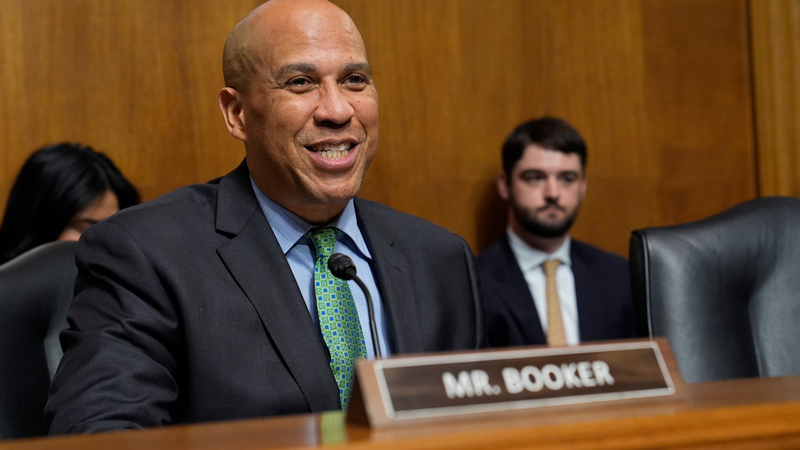 FILE - Sen. Cory Booker, D-N.J., speaks during a hearing on Capitol Hill in Washington, May 21, 2024. (AP Photo/Susan Walsh, File)