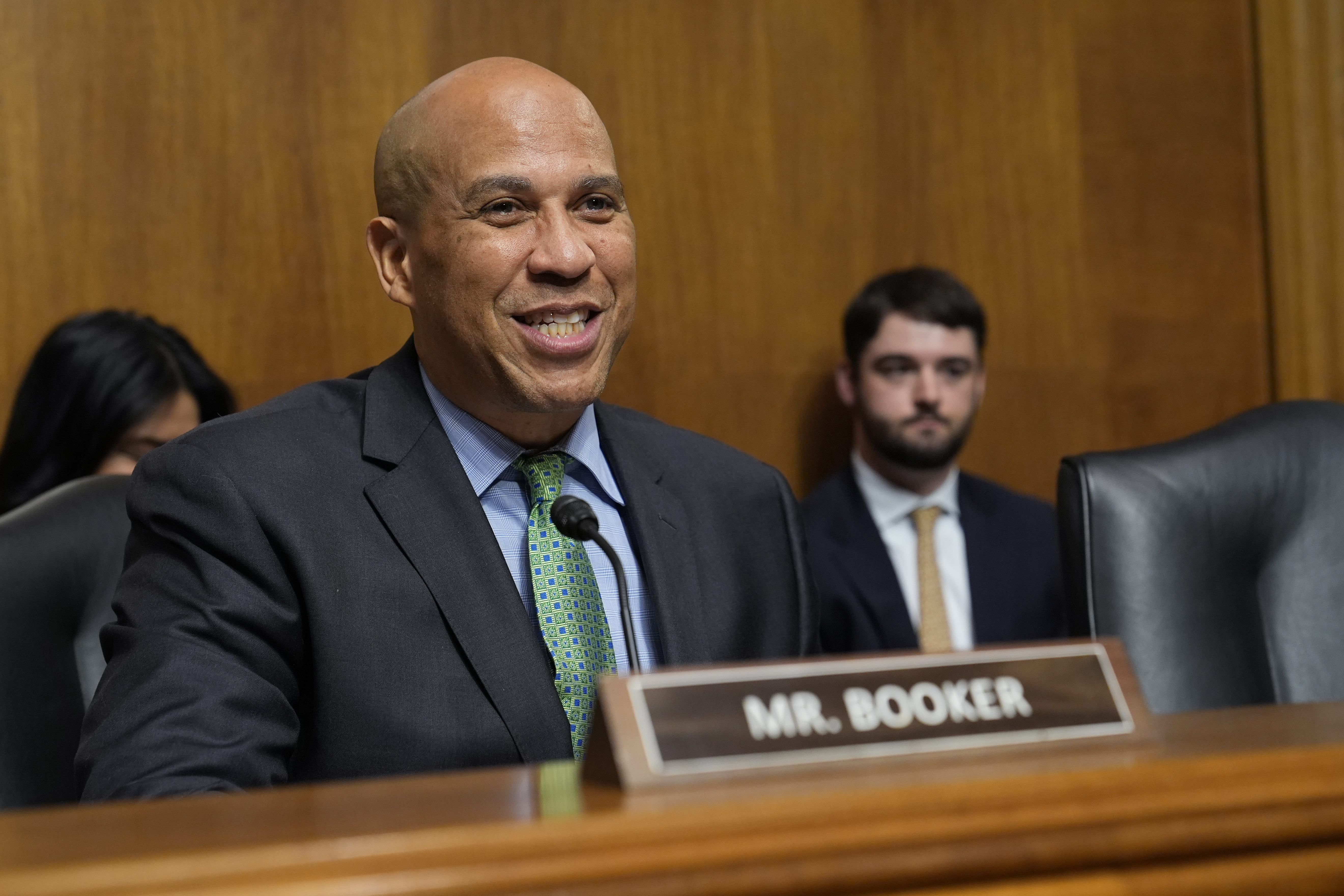 FILE - Sen. Cory Booker, D-N.J., speaks during a hearing on Capitol Hill in Washington, May 21, 2024. (AP Photo/Susan Walsh, File)