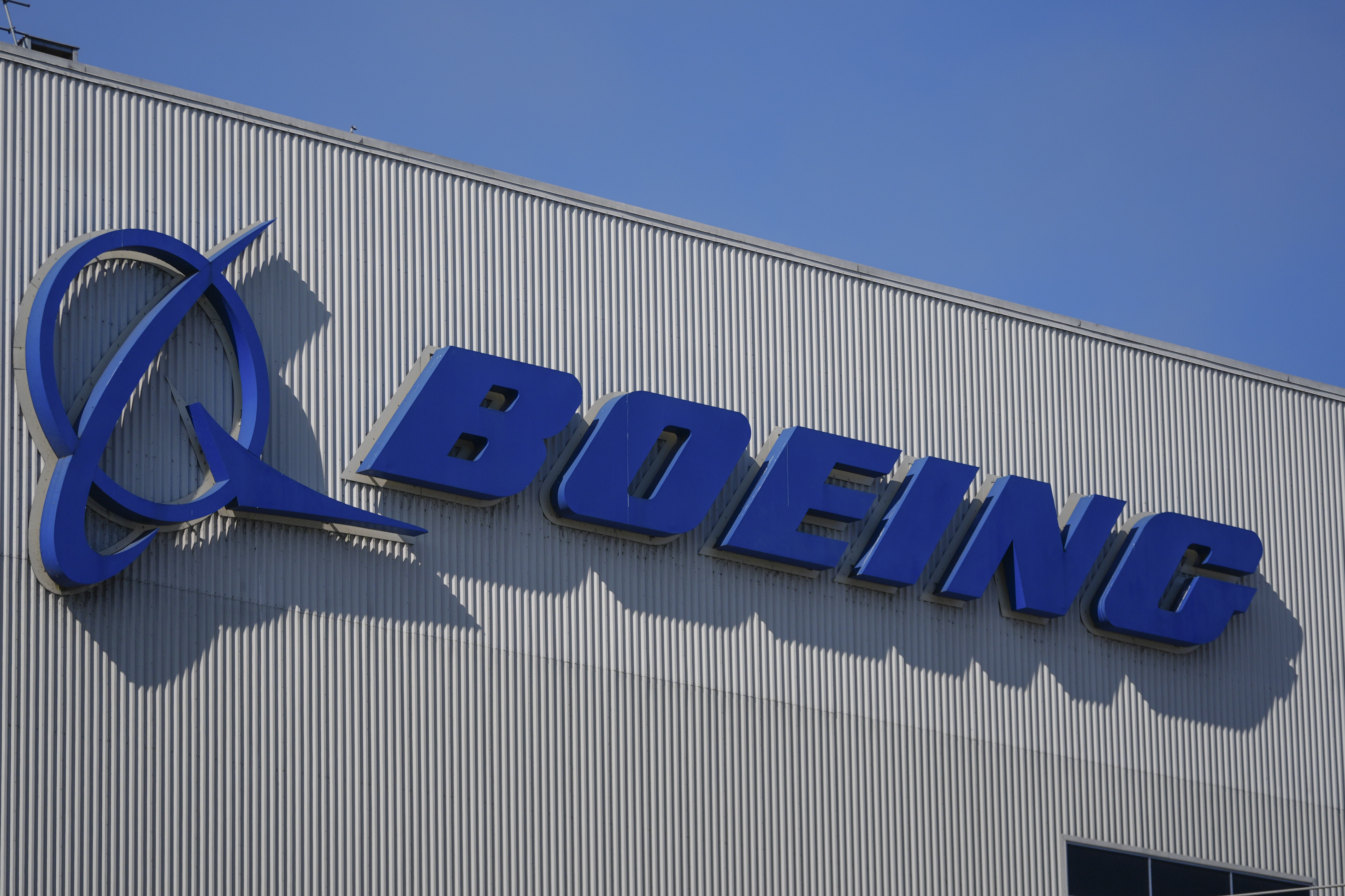 FILE - The Boeing logo is displayed at the company's factory, Sept. 24, 2024, in Renton, Wash. (AP Photo/Lindsey Wasson, File)