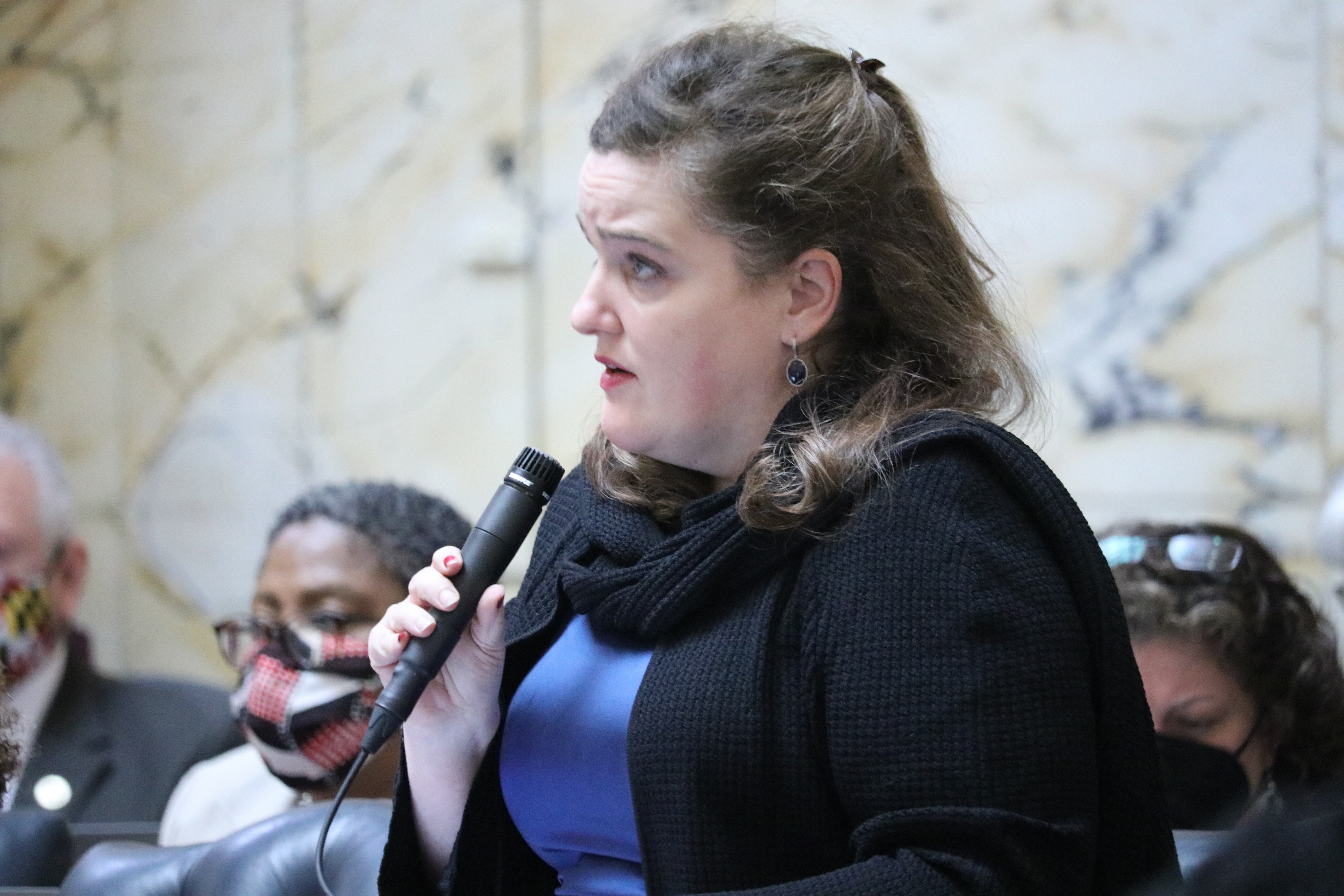 FILE - Maryland Del. Ariana Kelly, a Democrat, urges lawmakers to support a measure to expand abortion access in Maryland, shortly before the House of Delegates voted to override Republican Gov. Larry Hogan's veto of the bill on April 9, 2022, in Annapolis, Md. (AP Photo/Brian Witte, File)